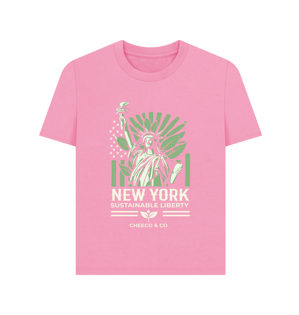 Rose Pink Printed T-shirt Front