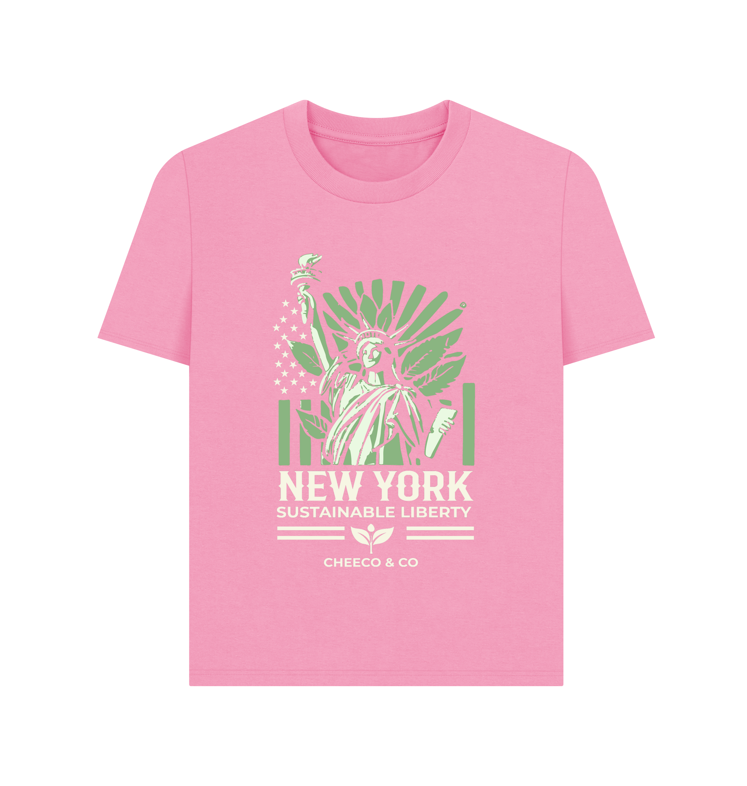 Rose Pink Printed T-shirt Front