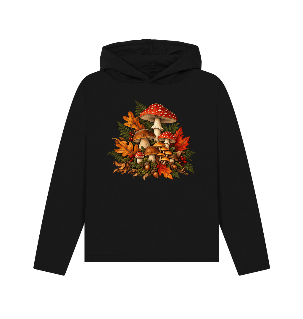Black Printed Hoody Front