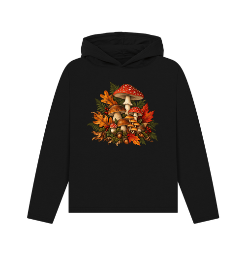 Black Printed Hoody Front