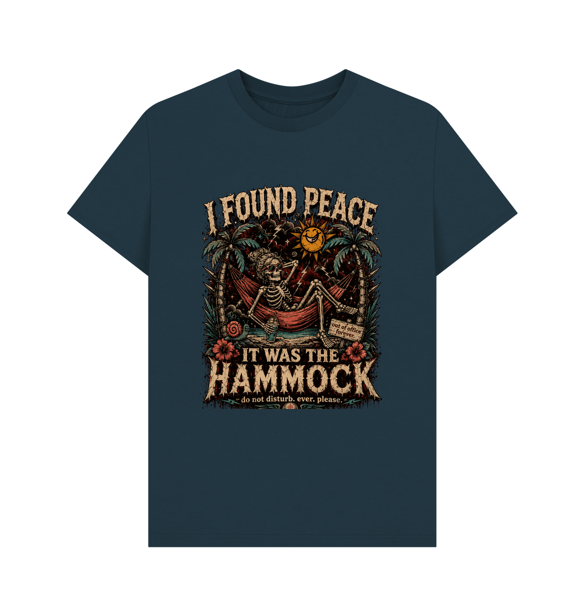 Denim Blue Printed T-shirt Front