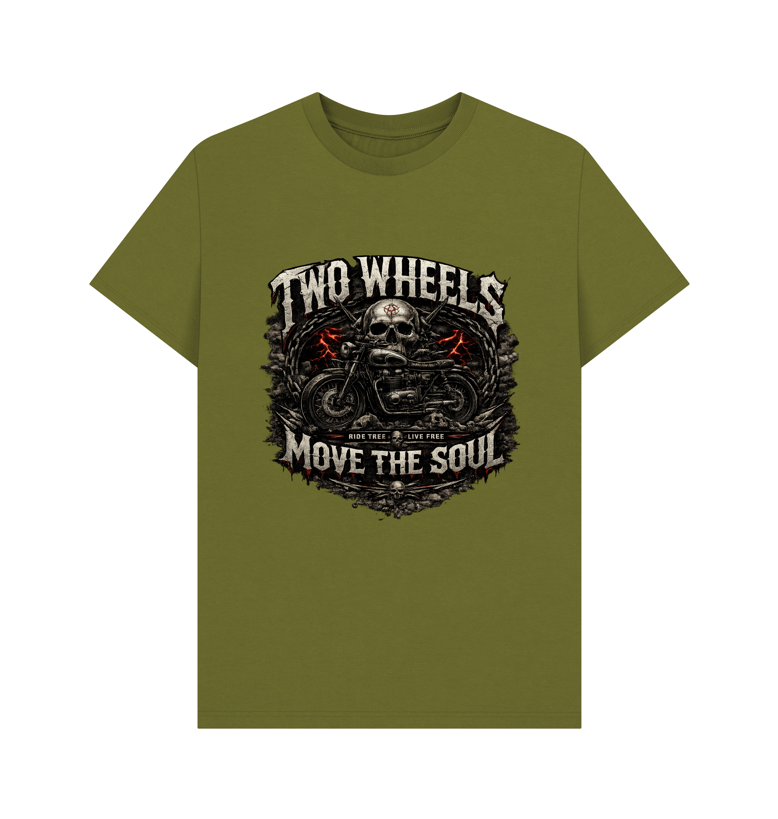 Moss Green Printed T-shirt Front
