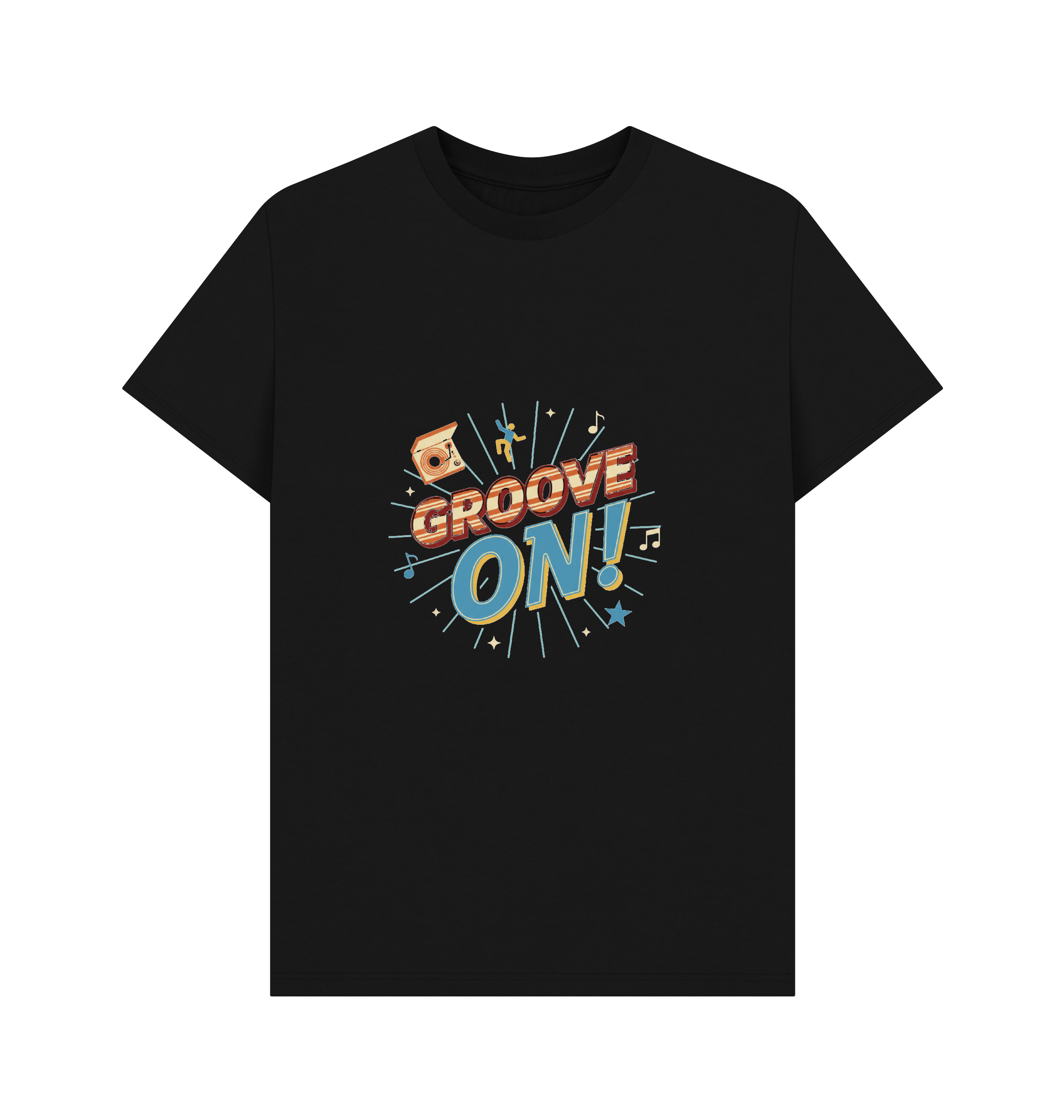 Black Printed T-shirt Front