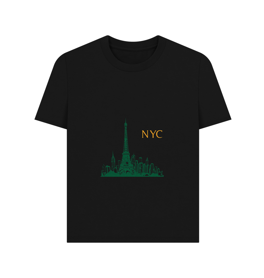 Black Printed T-shirt Front