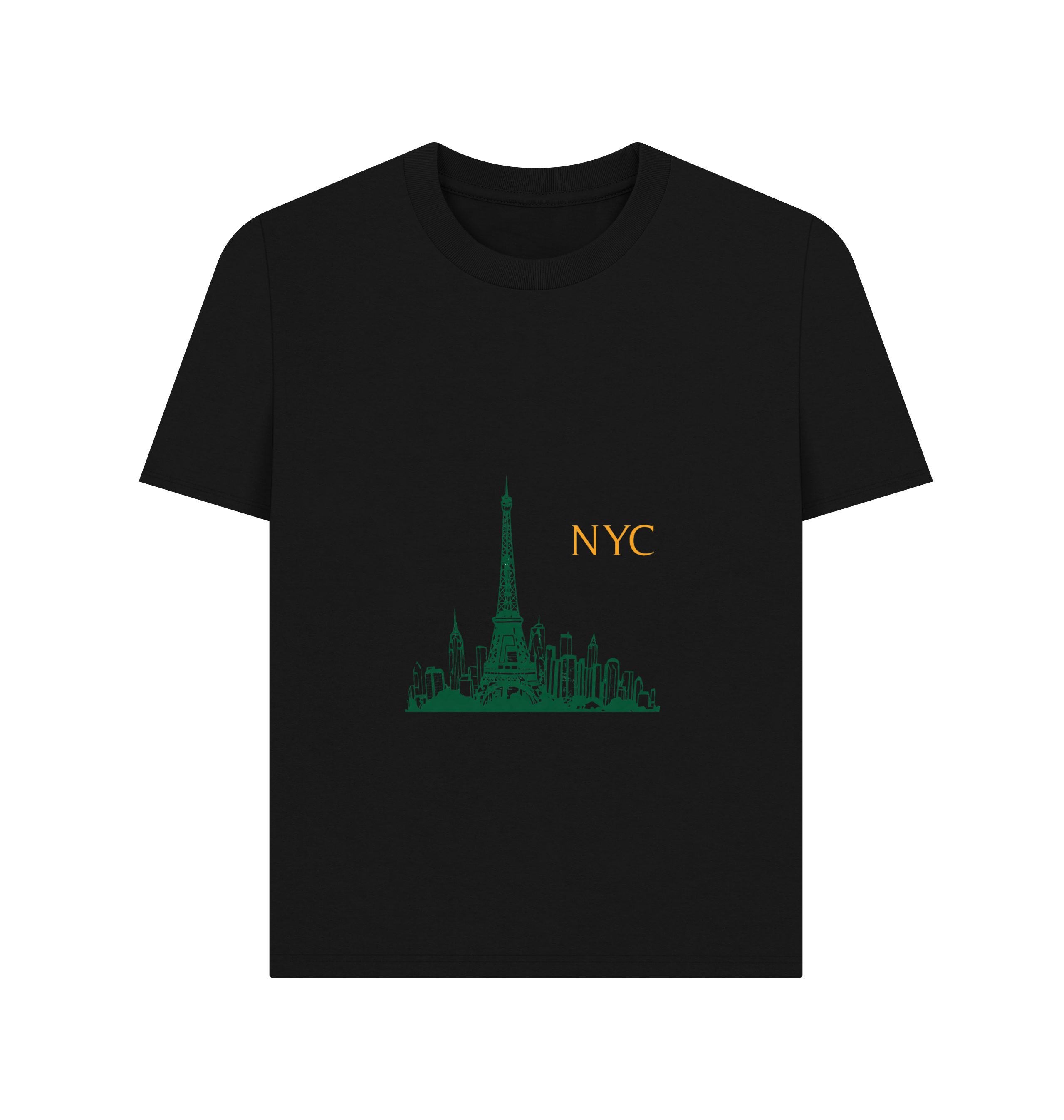 Black Printed T-shirt Front