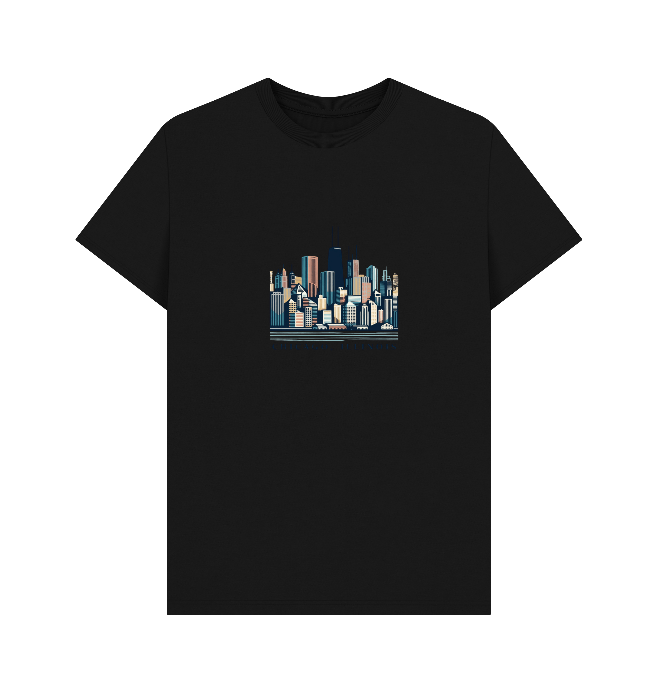 Black Printed T-shirt Front