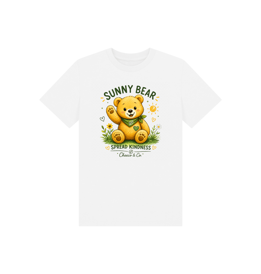 White Printed Kids T-Shirt Front