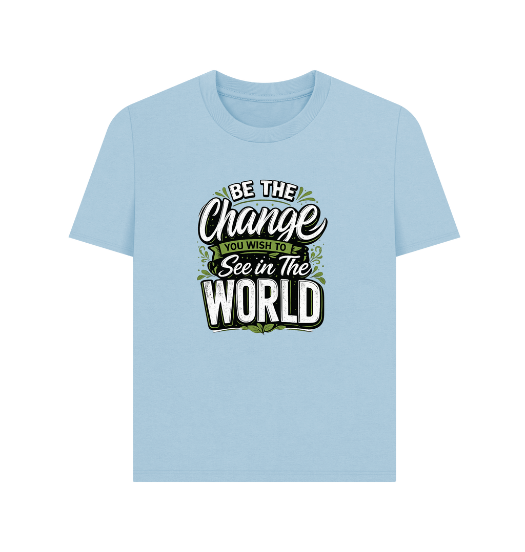Milky Blue Printed T-shirt Front