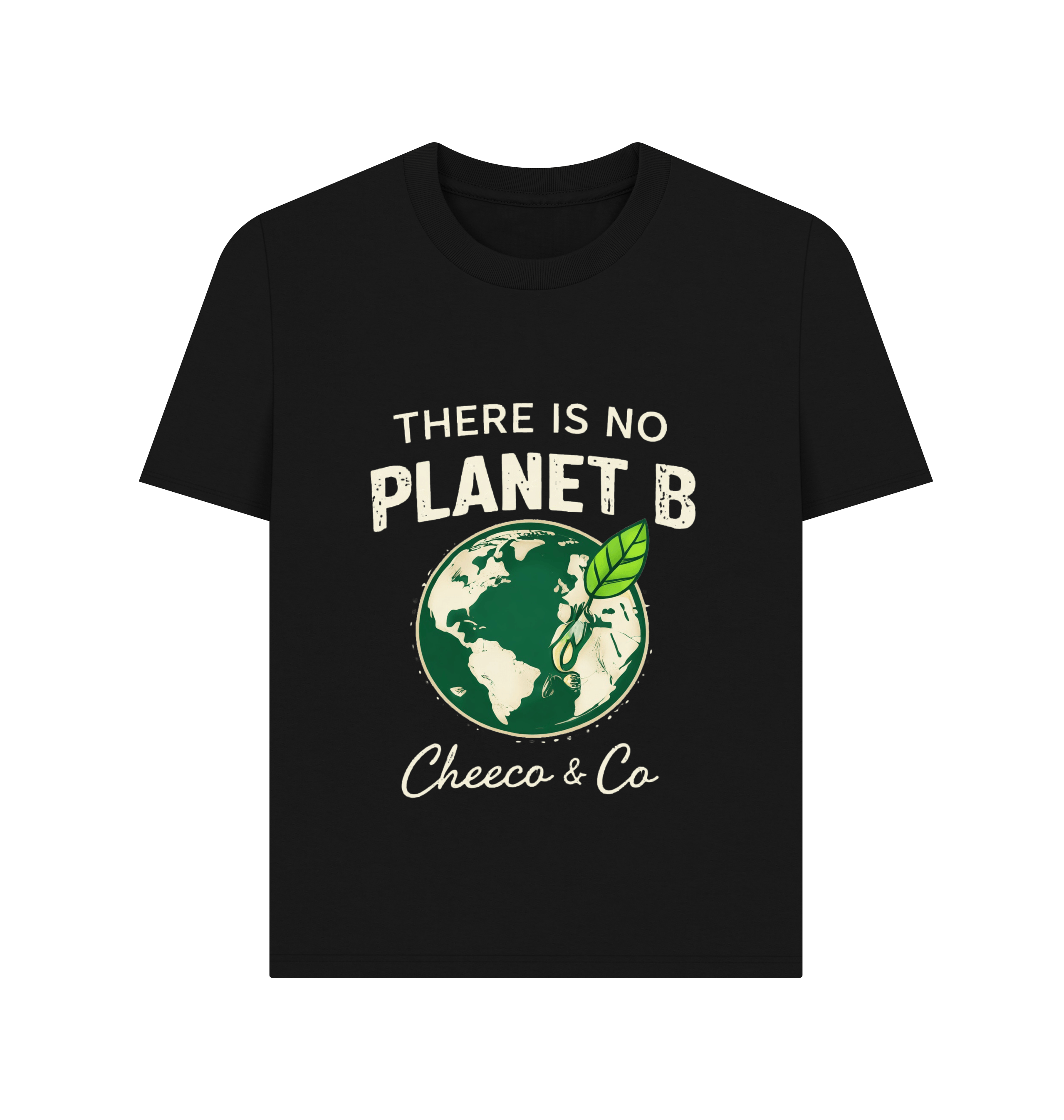 Black Printed T-shirt Front