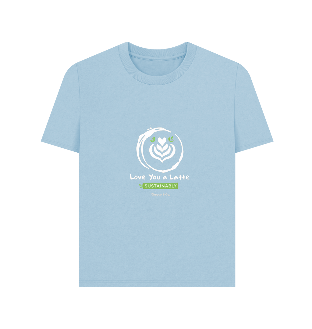 Milky Blue Printed T-shirt Front