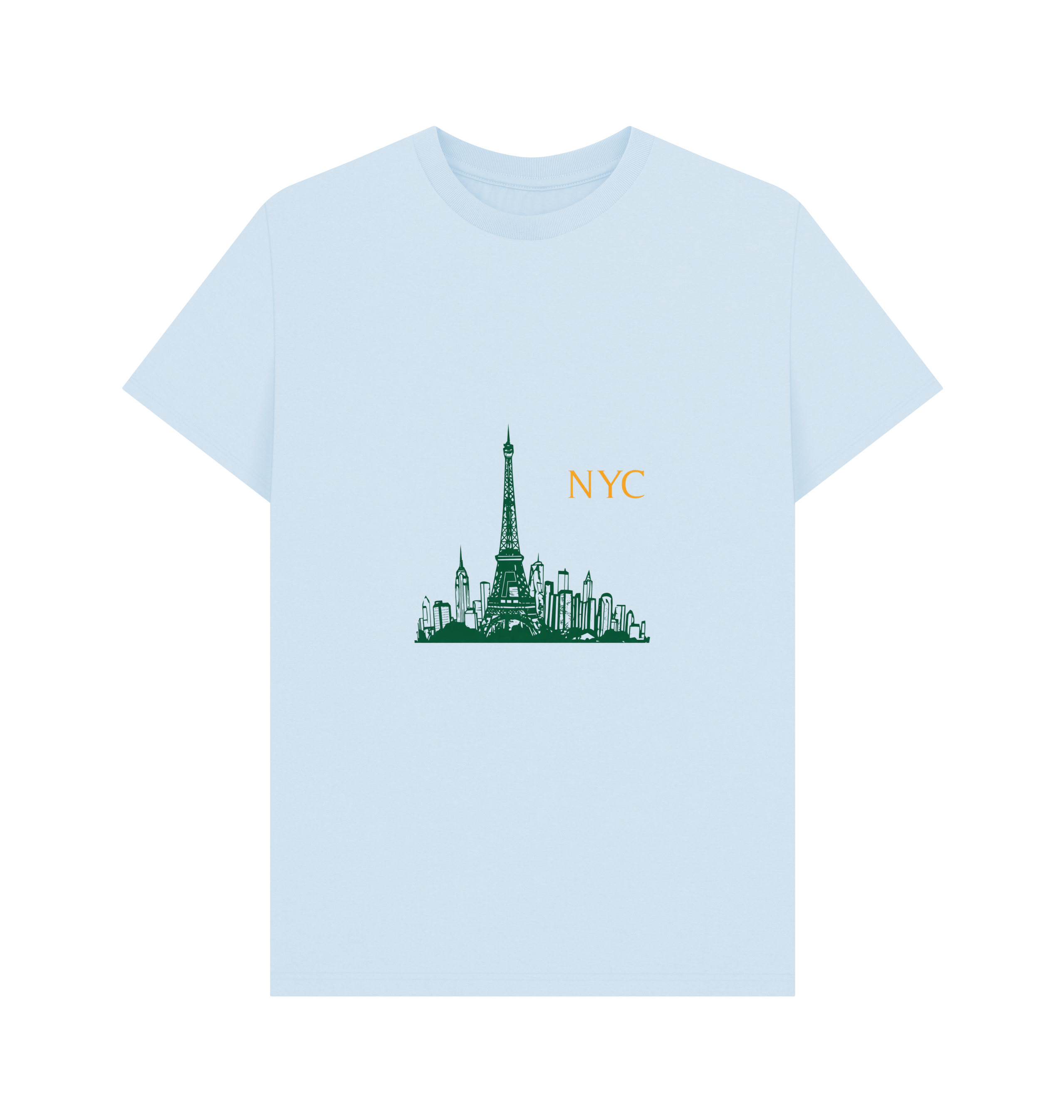 Sky Blue Printed T-shirt Front