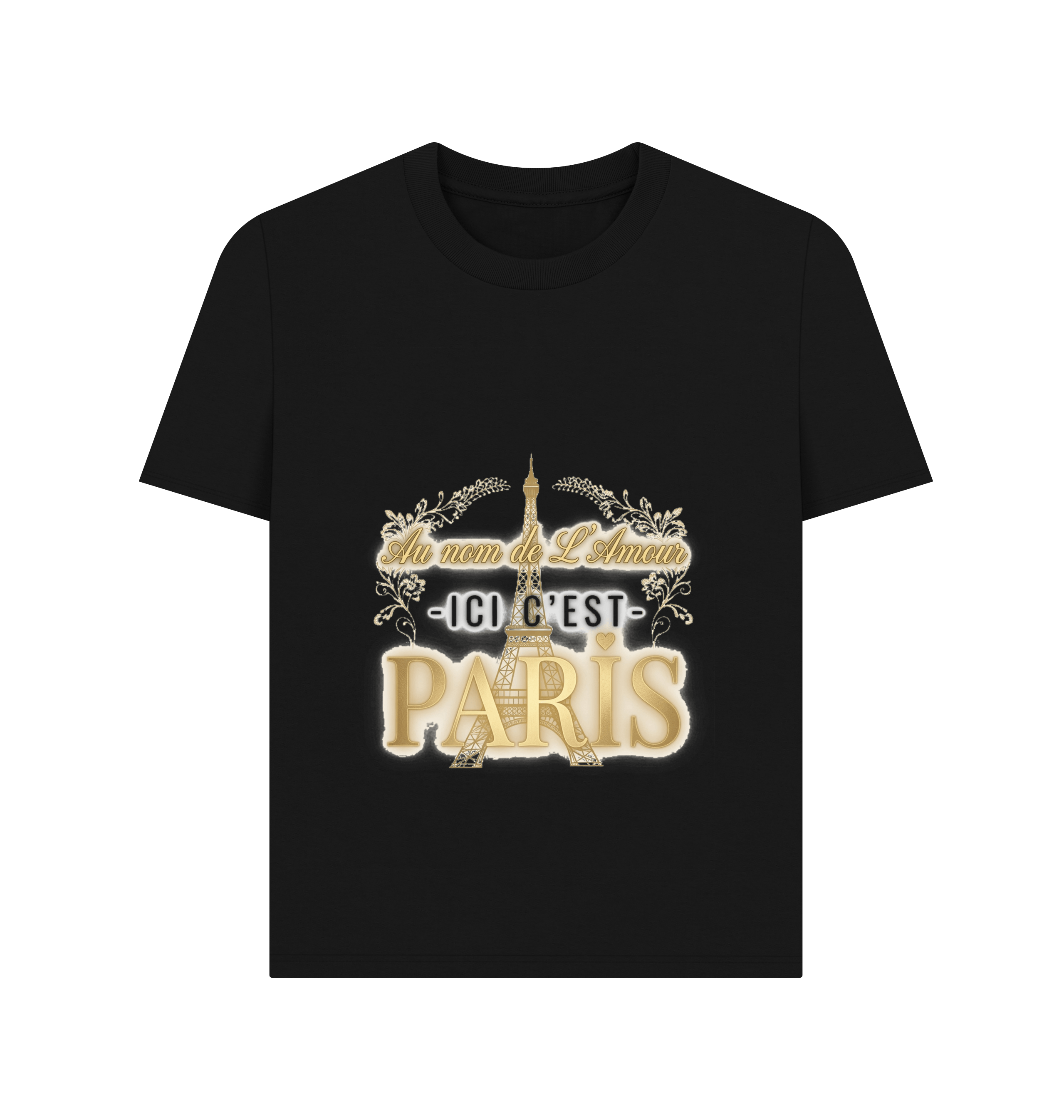 Black Printed T-shirt Front