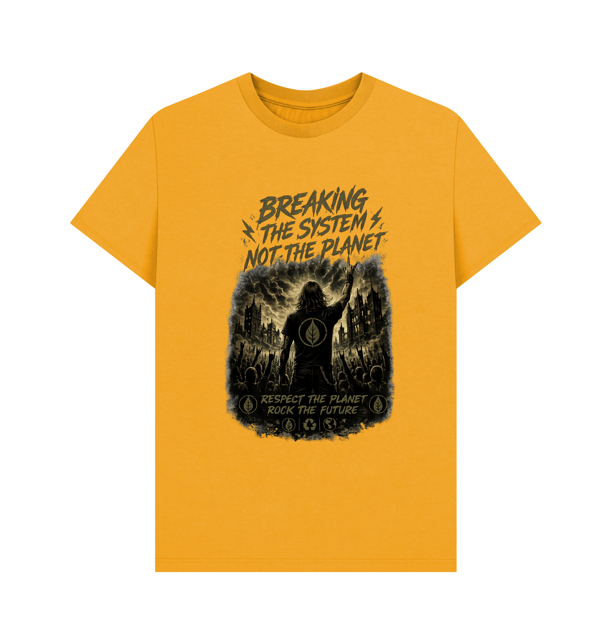 Mustard Printed T-shirt Front