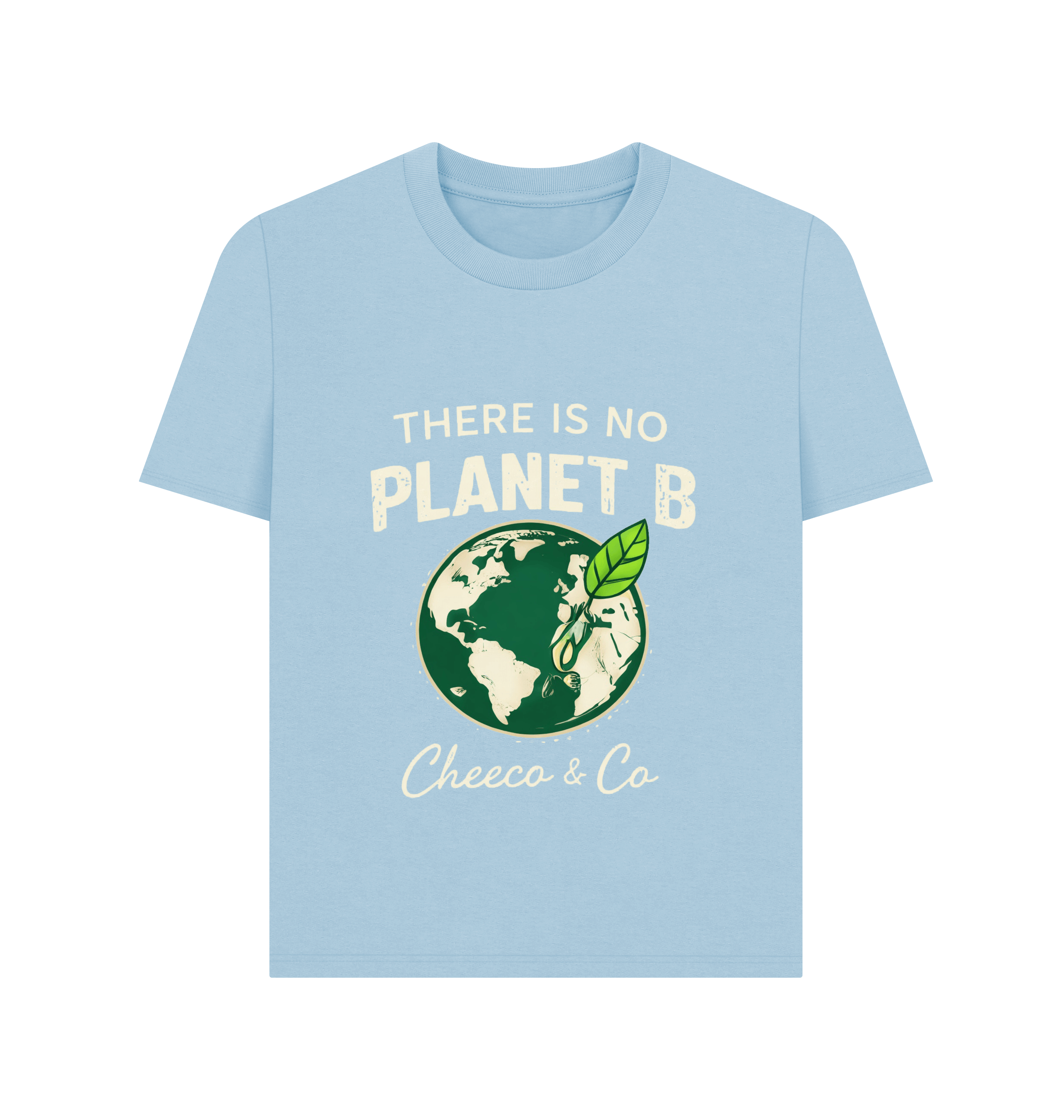 Milky Blue Printed T-shirt Front