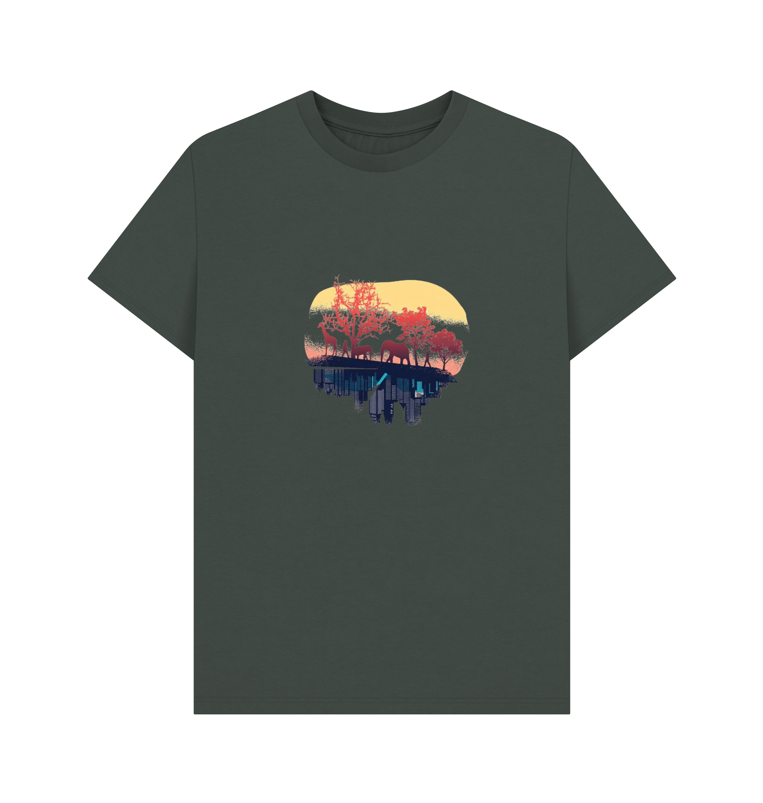 Dark Grey Printed T-shirt Front