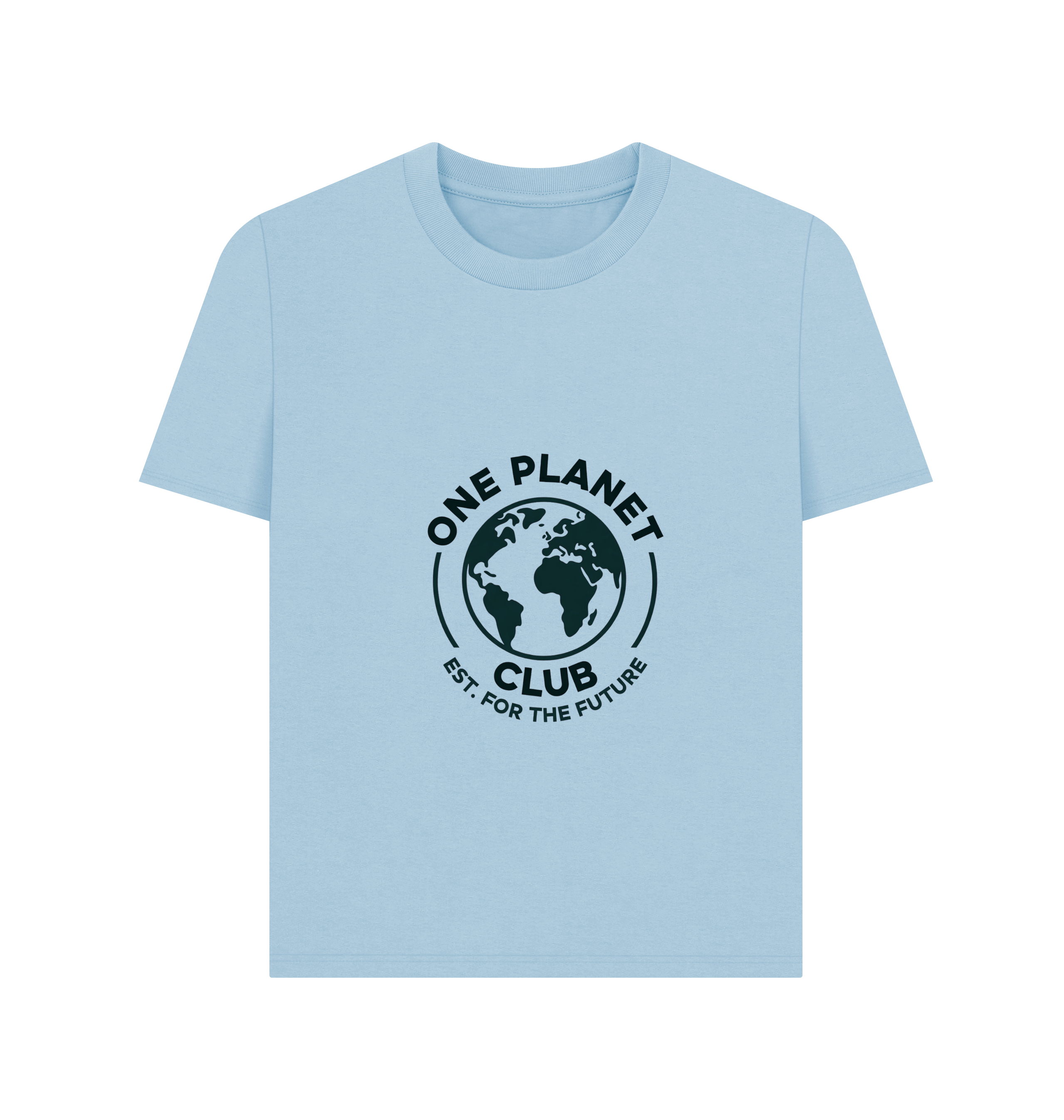 Milky Blue Printed T-shirt Front