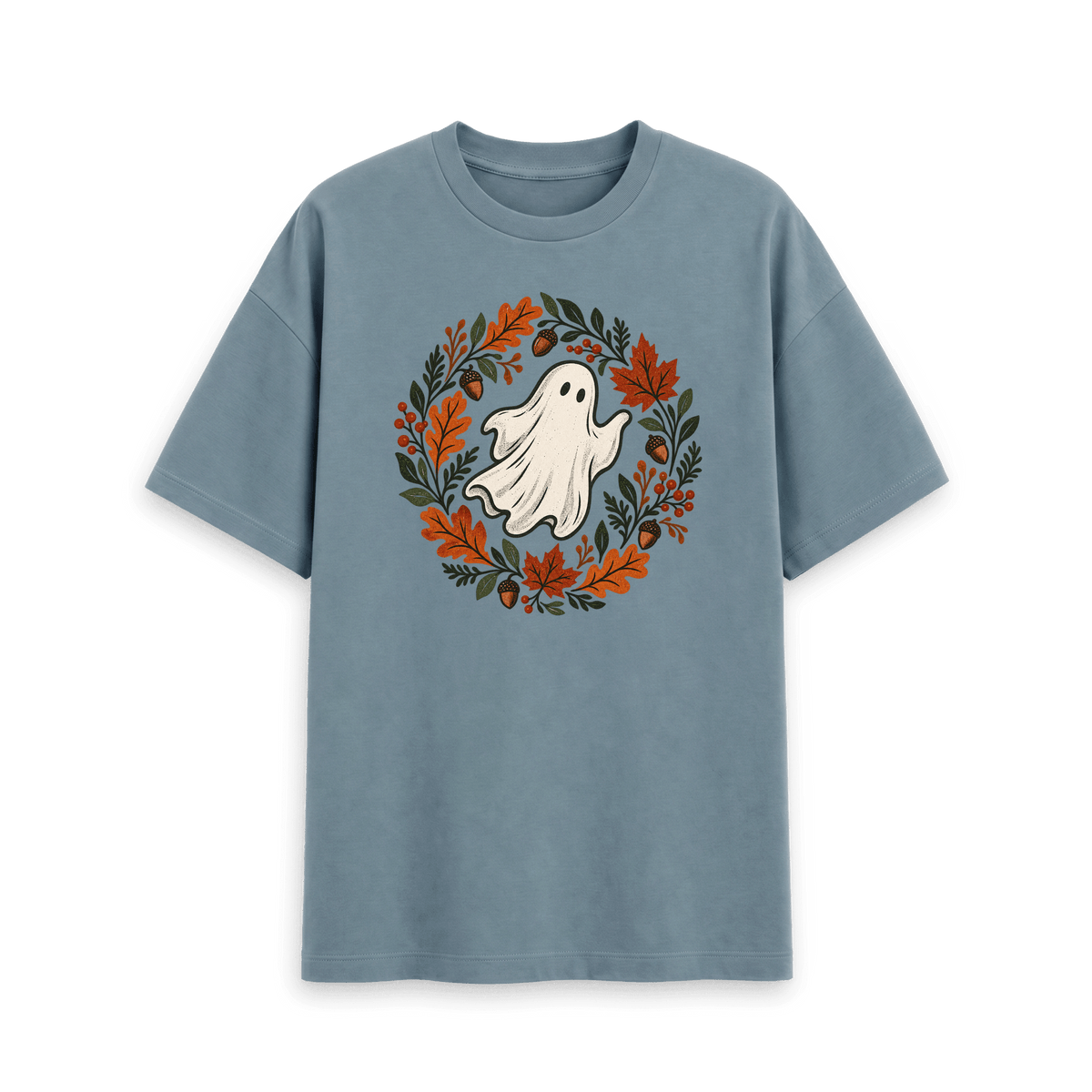 Stone Blue Printed T-shirt Front