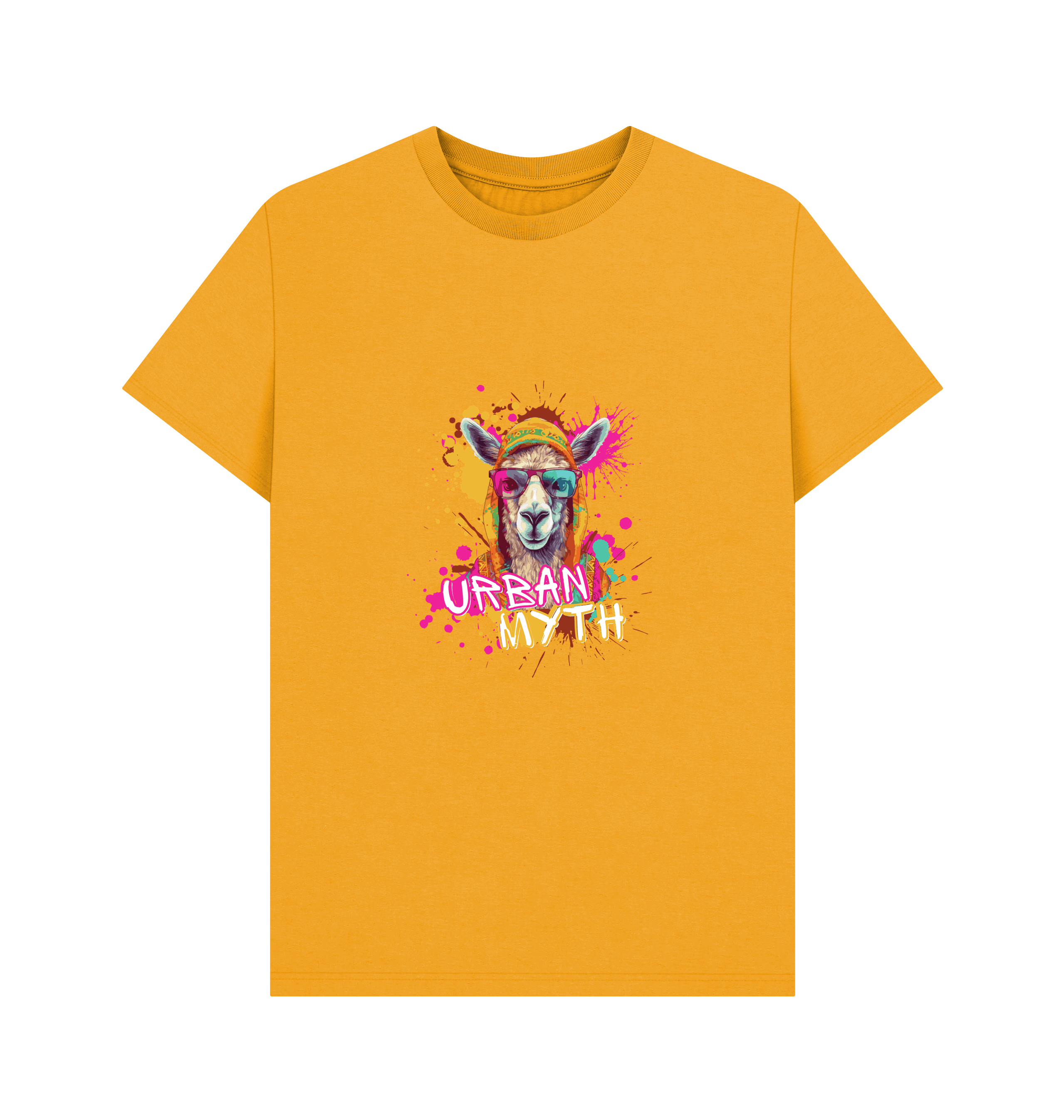 Mustard Printed T-shirt Front