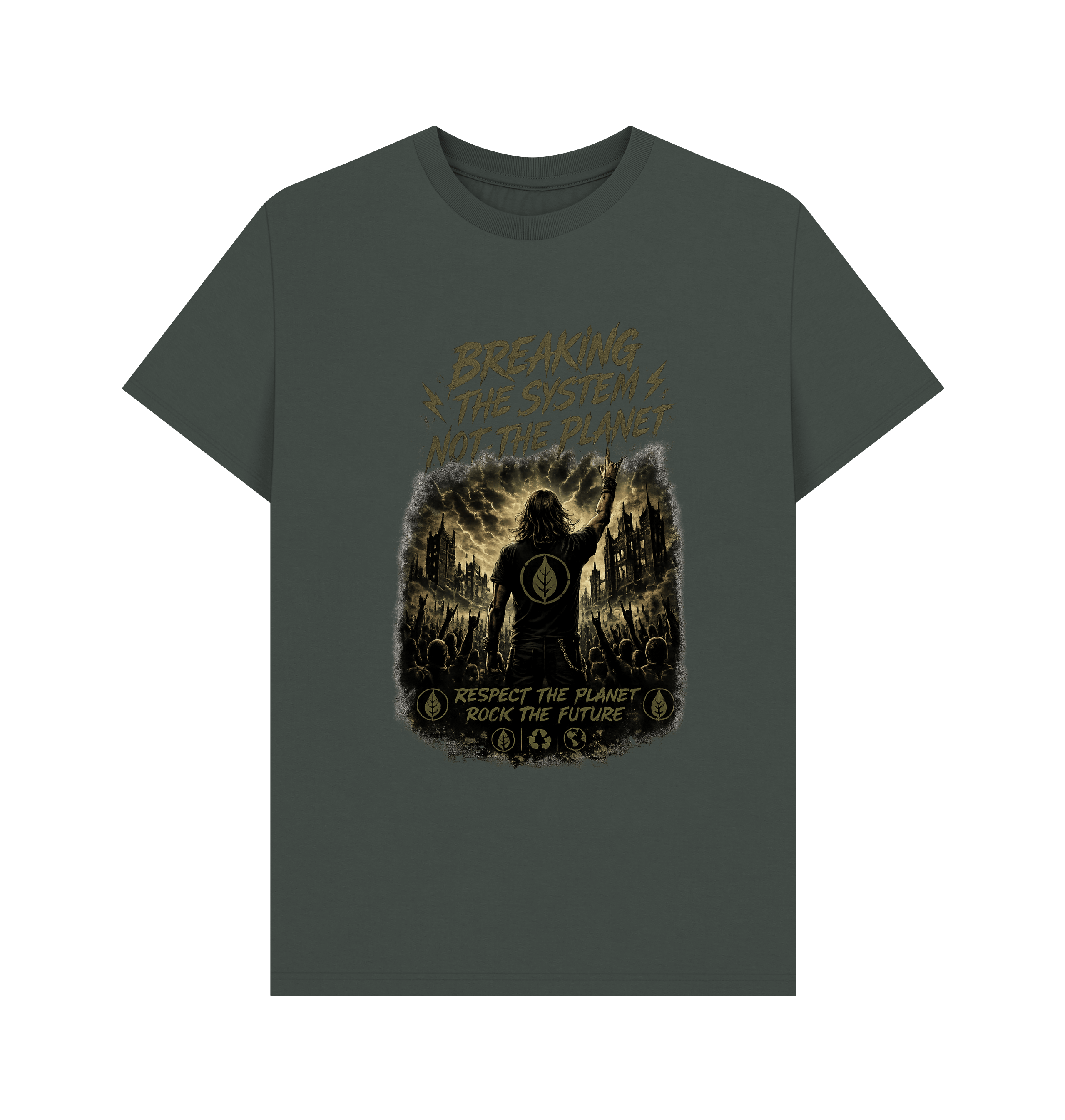 Dark Grey Printed T-shirt Front