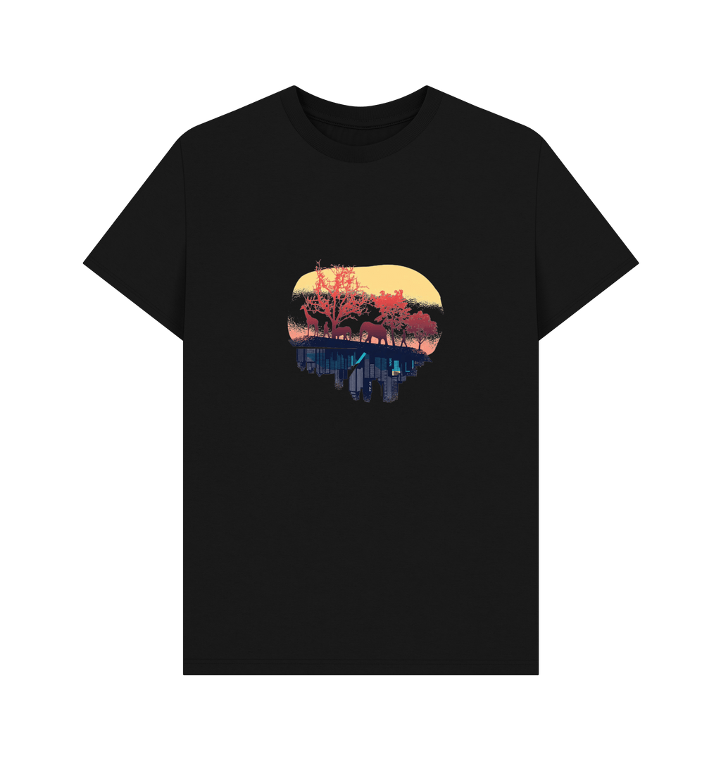 Black Printed T-shirt Front