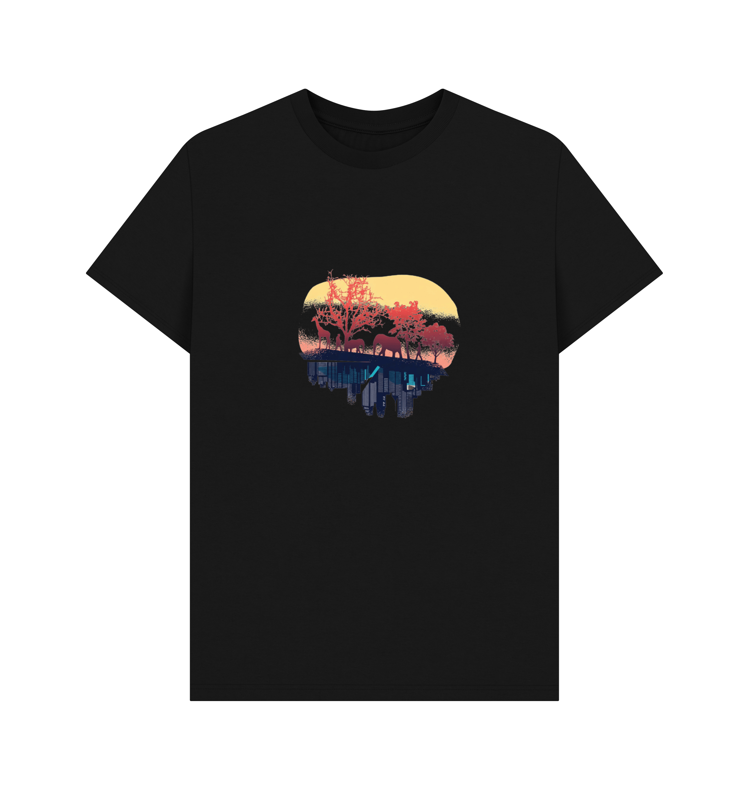 Black Printed T-shirt Front