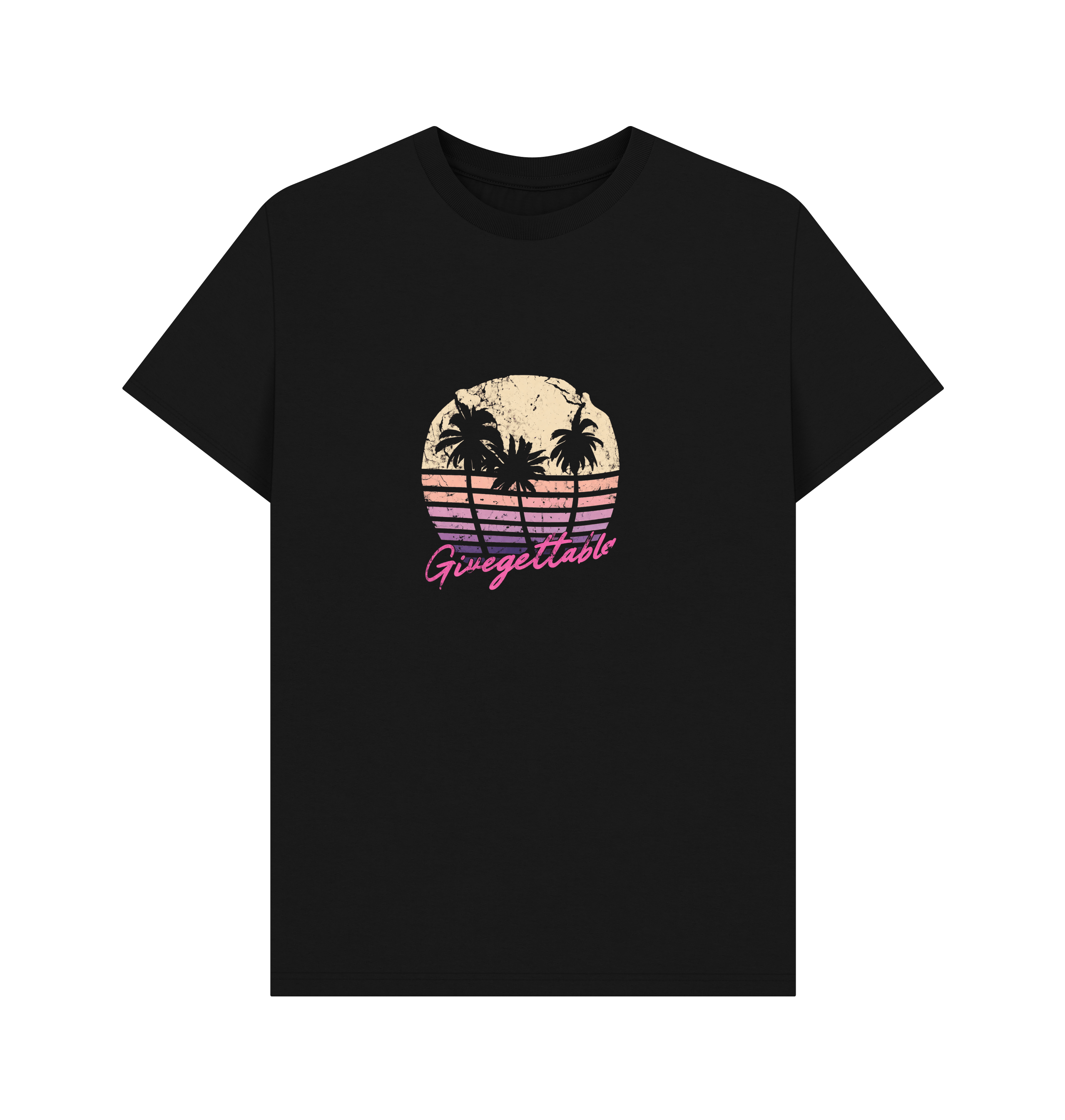 Black Printed T-shirt Front