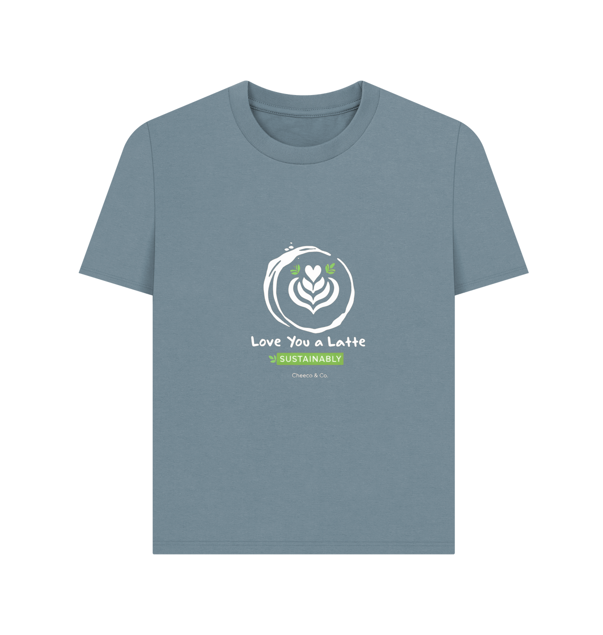 Stone Blue Printed T-shirt Front