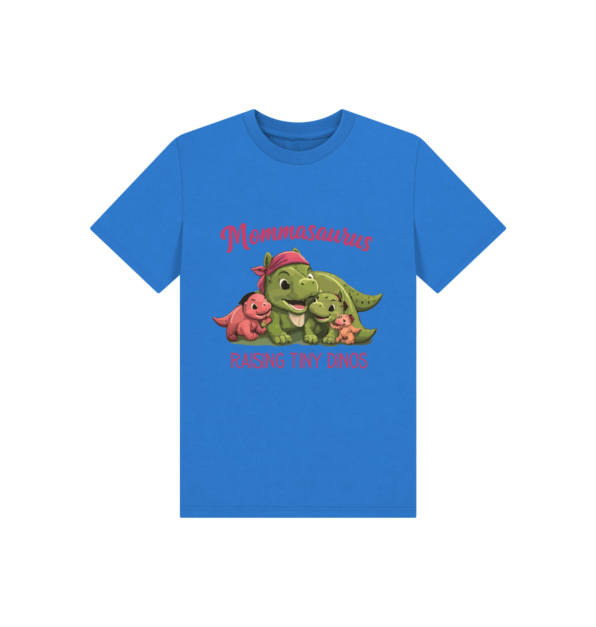 Bright Blue Printed Kids T-Shirt Front