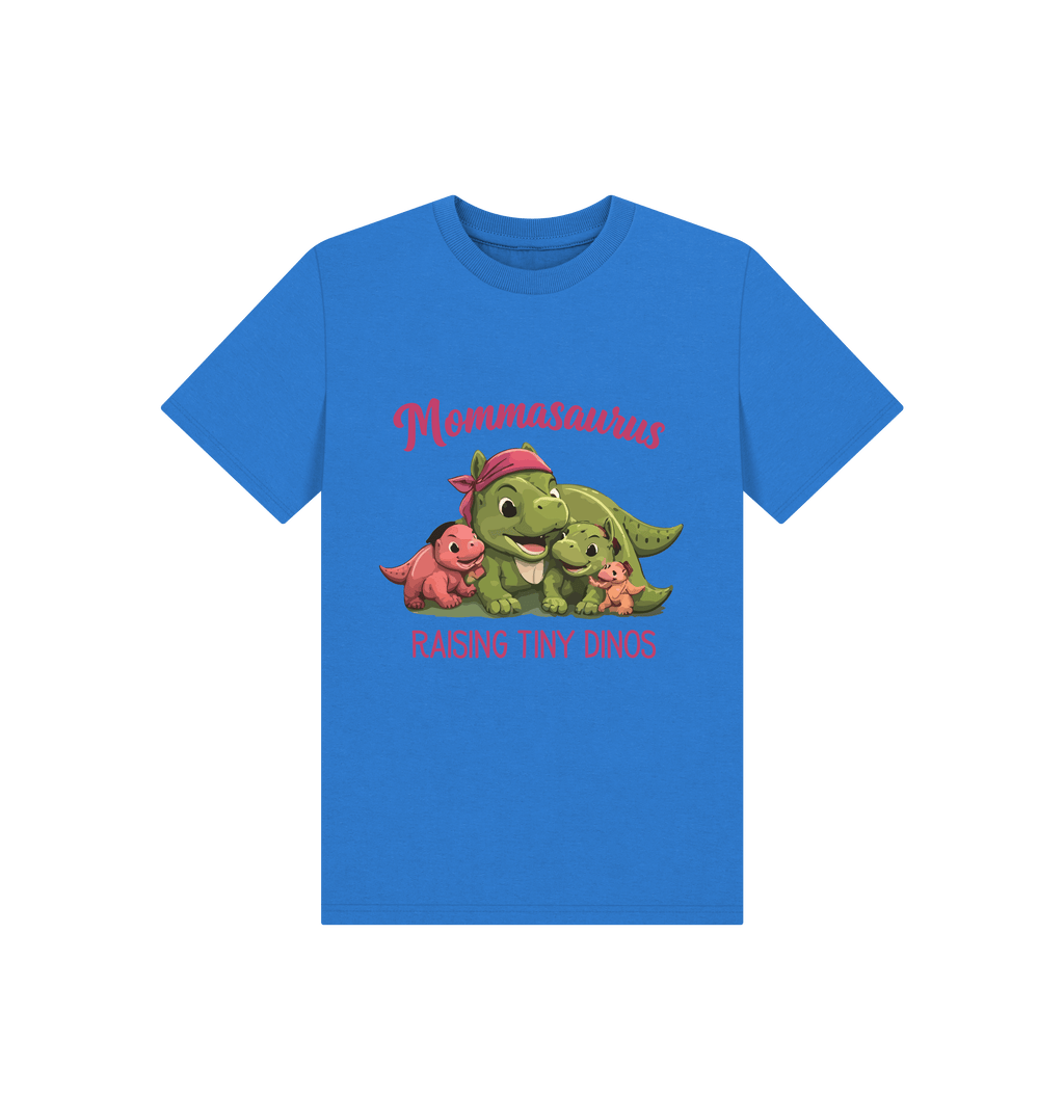 Bright Blue Printed Kids T-Shirt Front