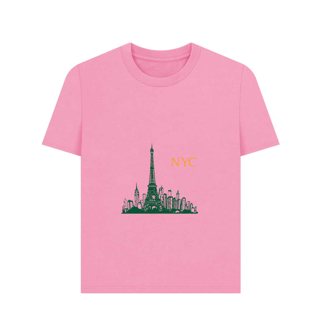 Rose Pink Printed T-shirt Front