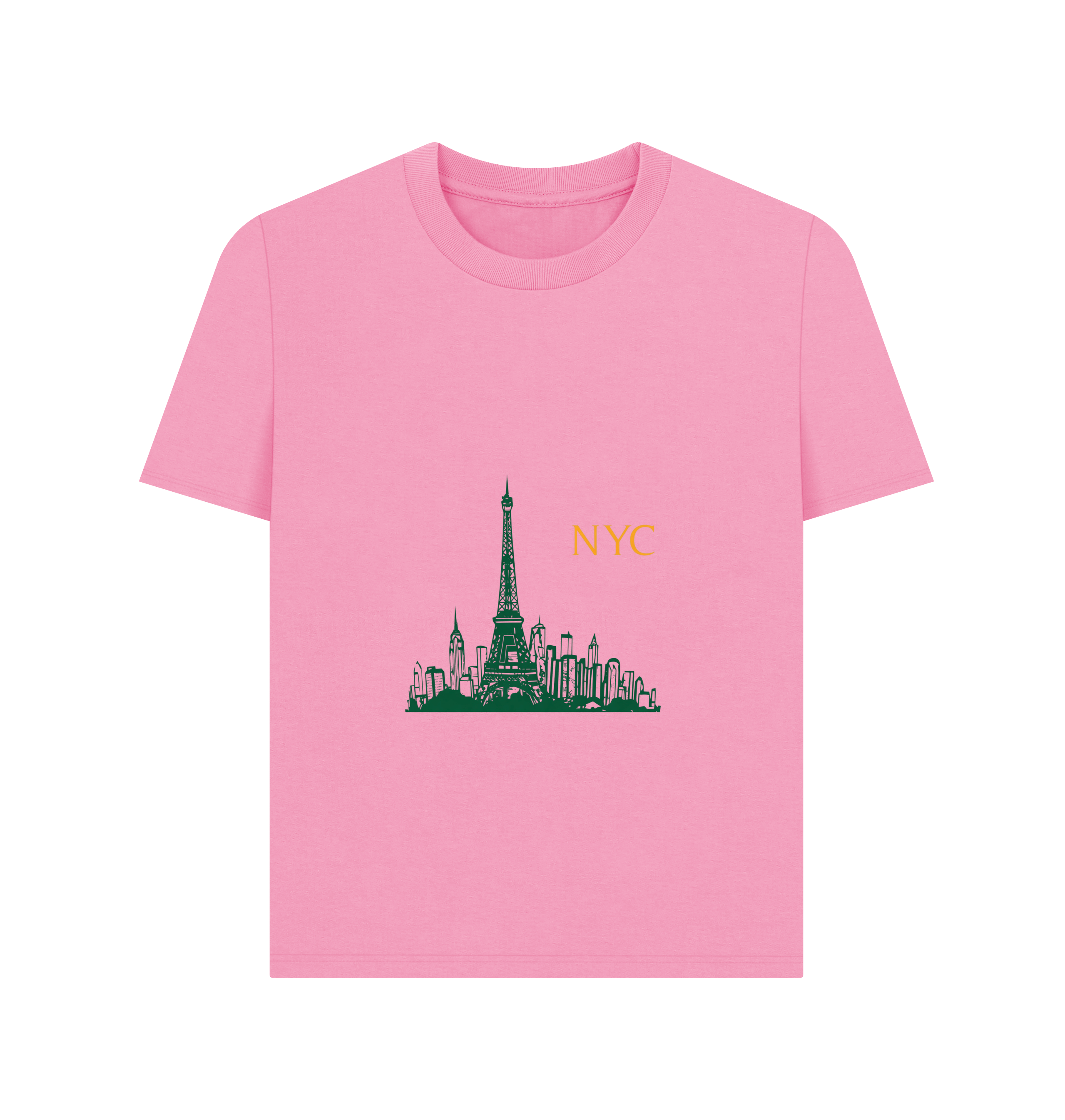 Rose Pink Printed T-shirt Front