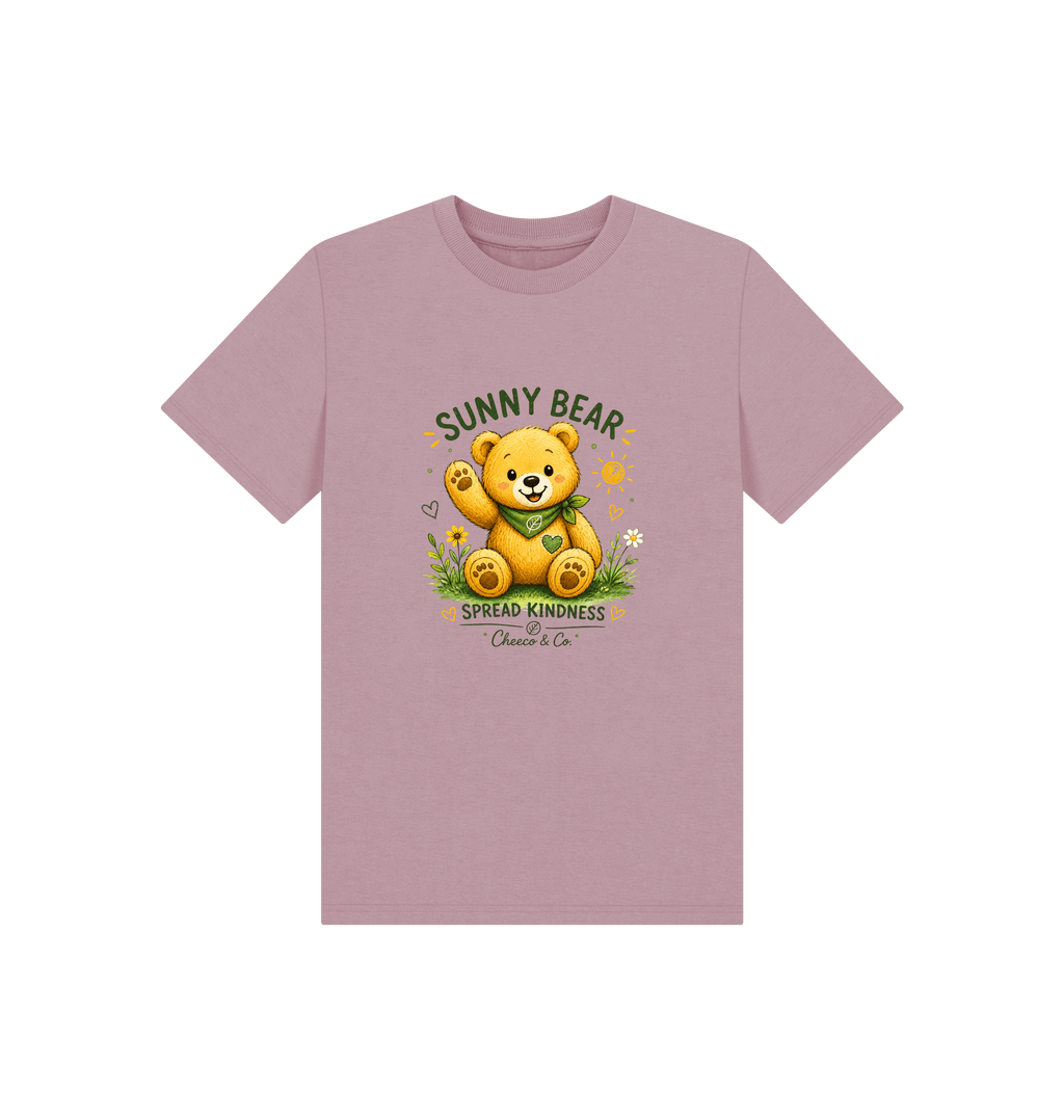 Mauve Printed Kids T-Shirt Front