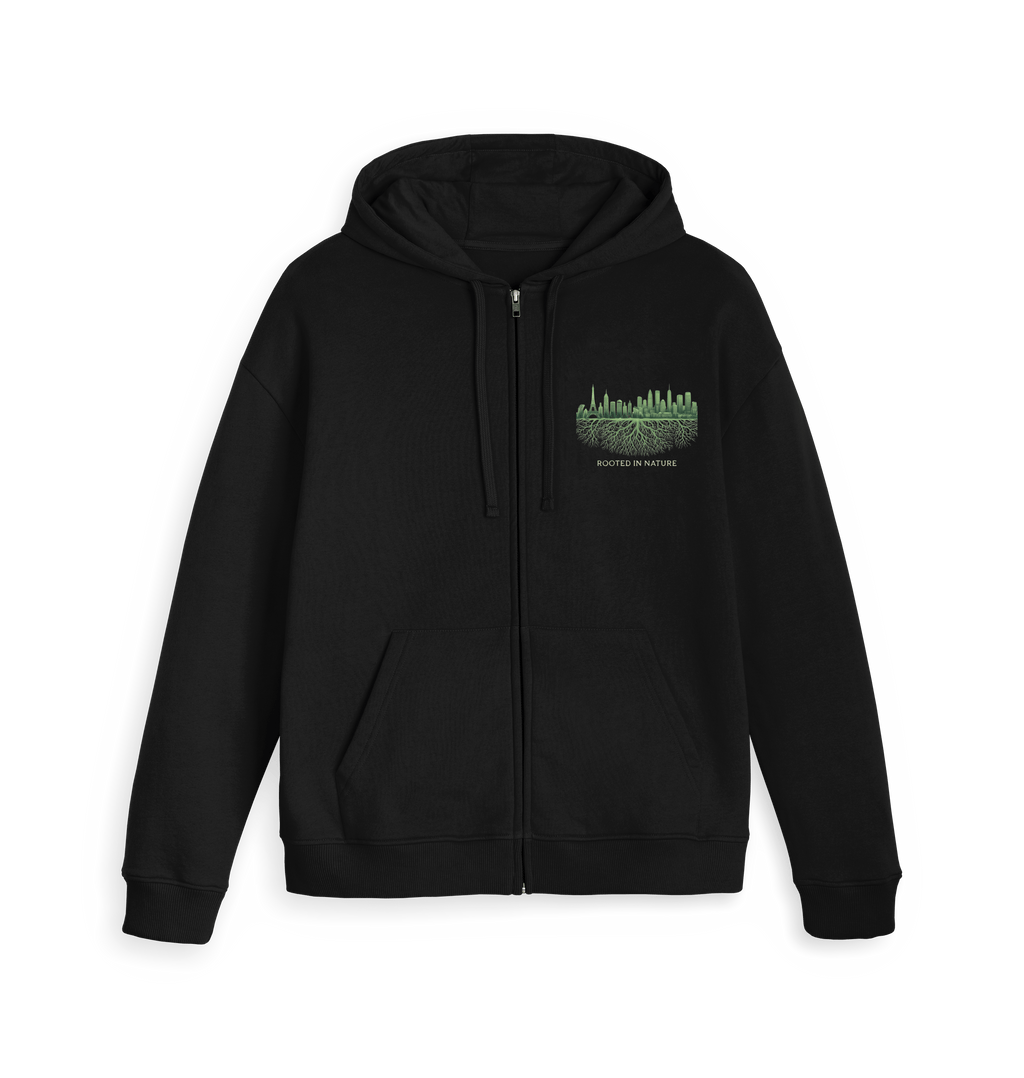 Black Zip hoody Front