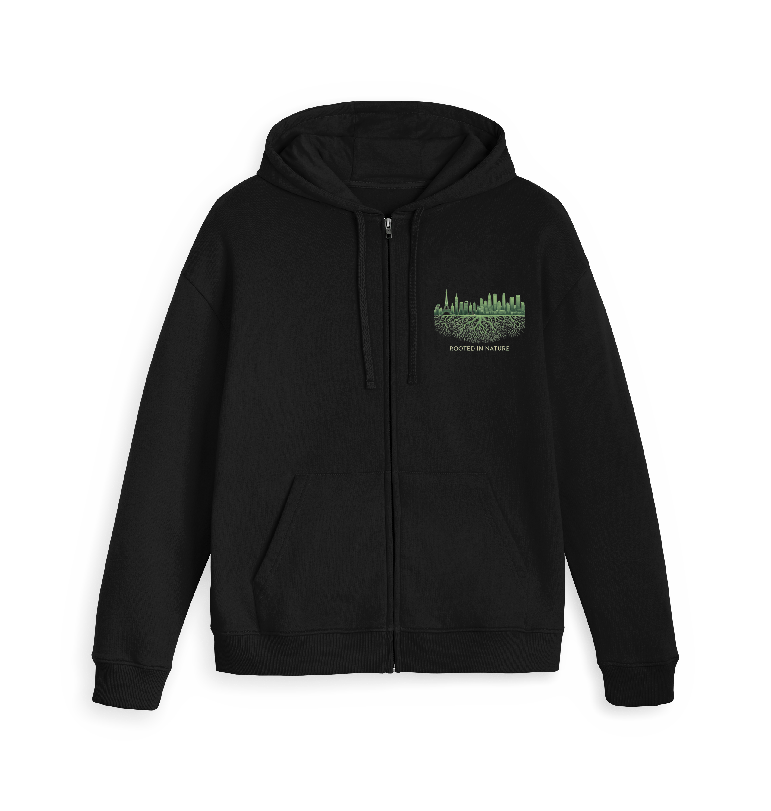 Black Zip hoody Front