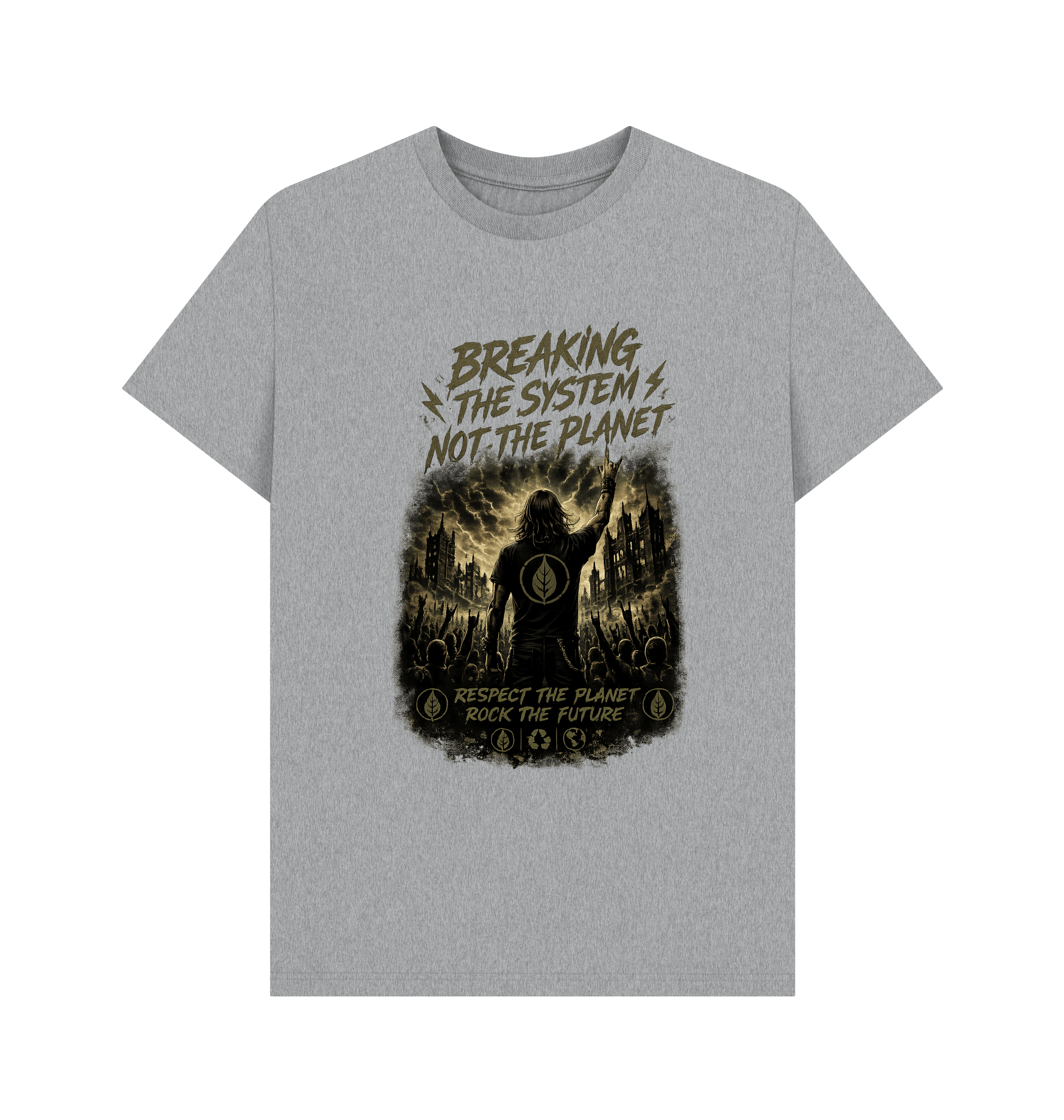 Athletic Grey Printed T-shirt Front