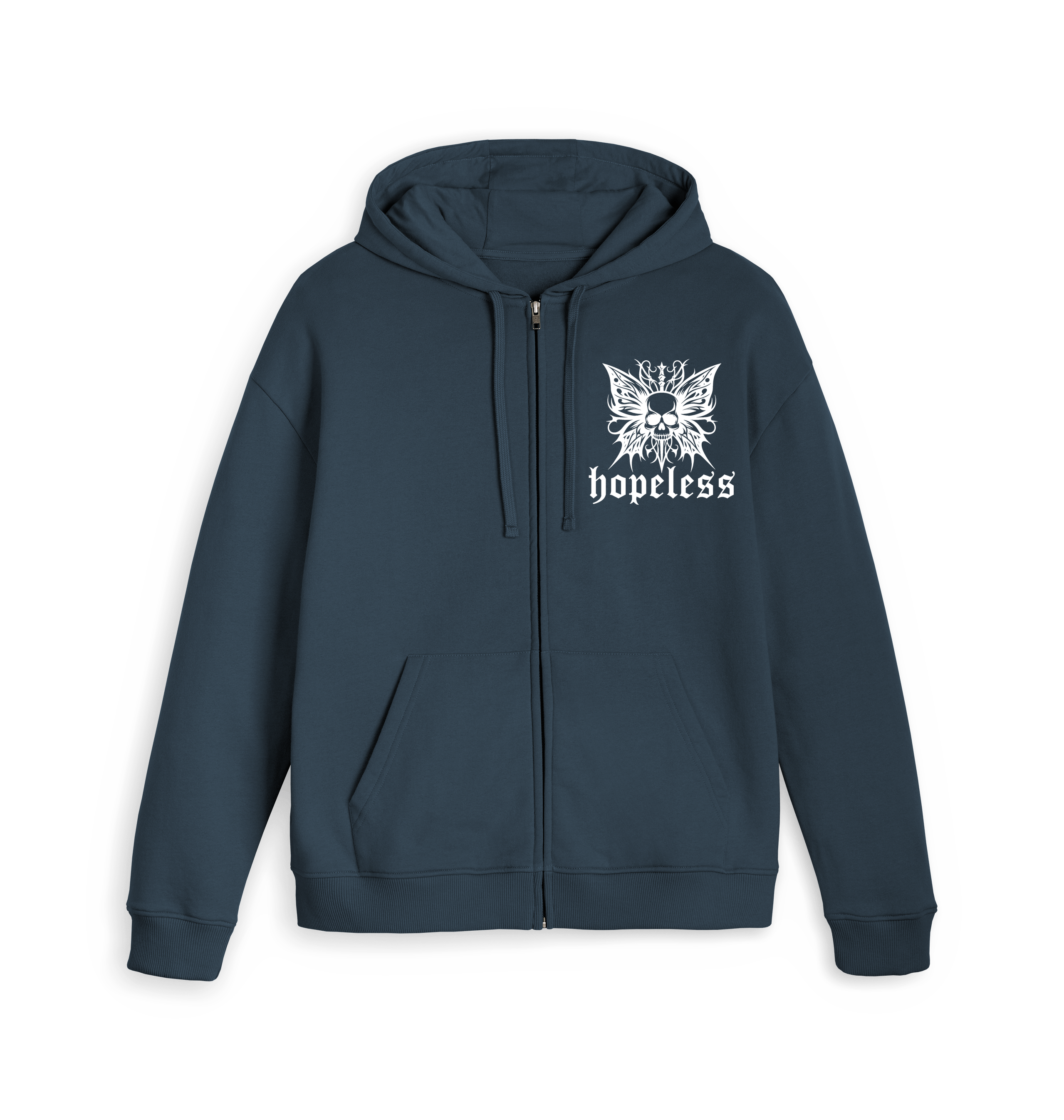 Navy Zip hoody Front