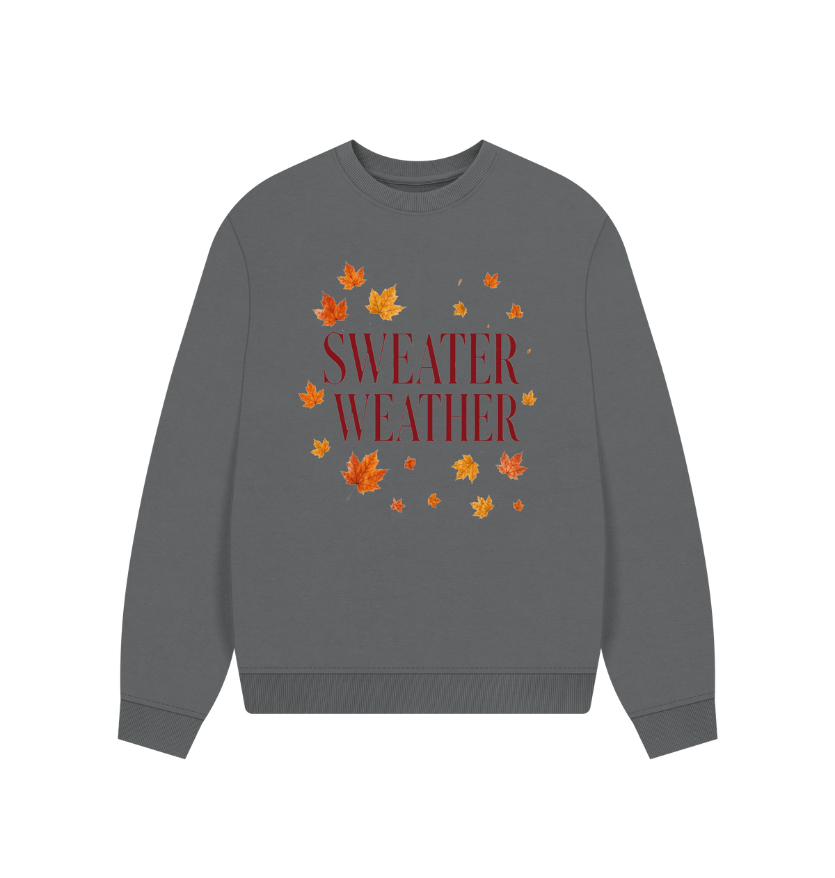 Slate Grey Printed Sweater Front