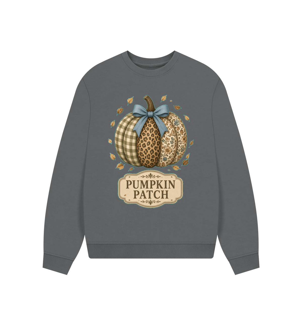 Slate Grey Printed Sweater Front