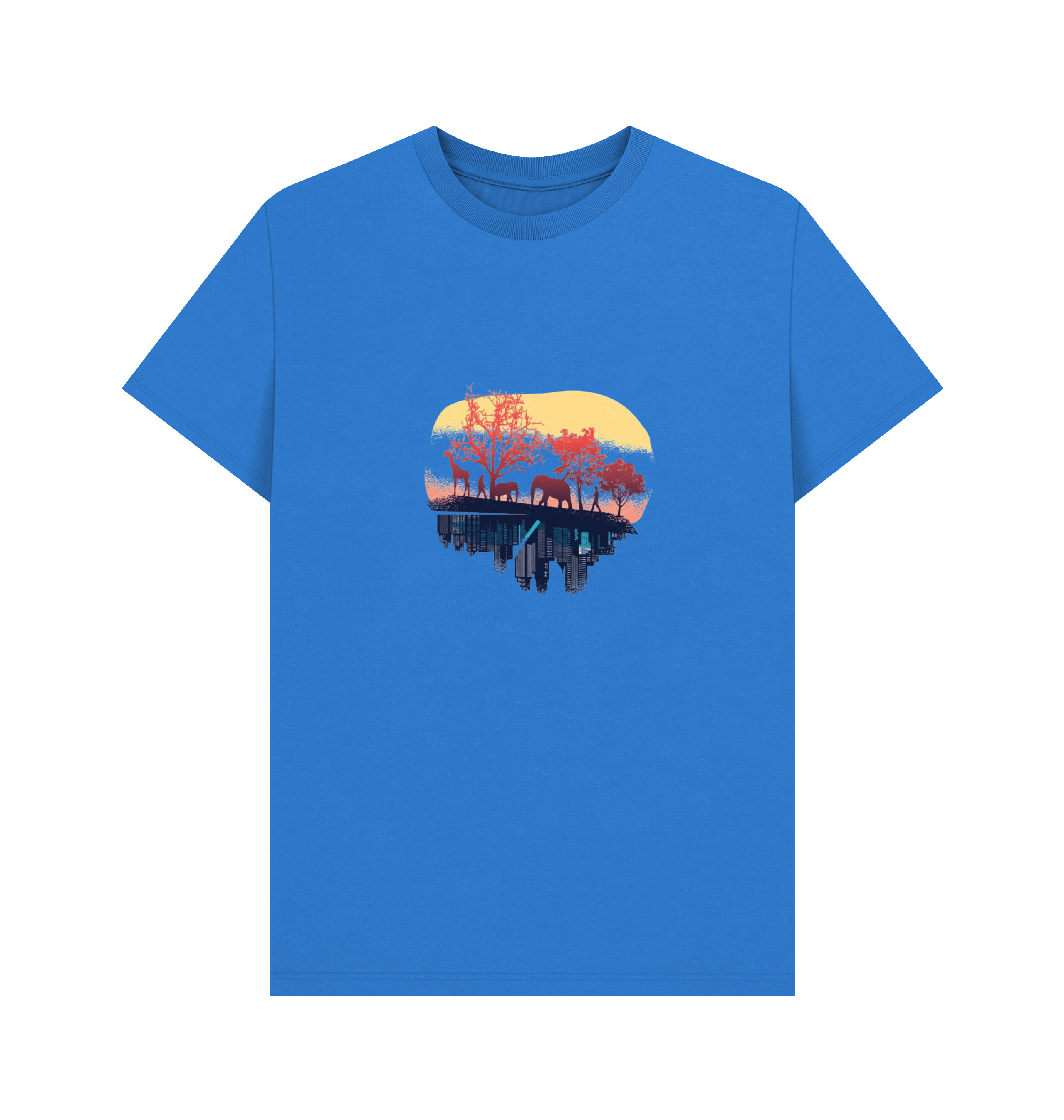 Bright Blue Printed T-shirt Front