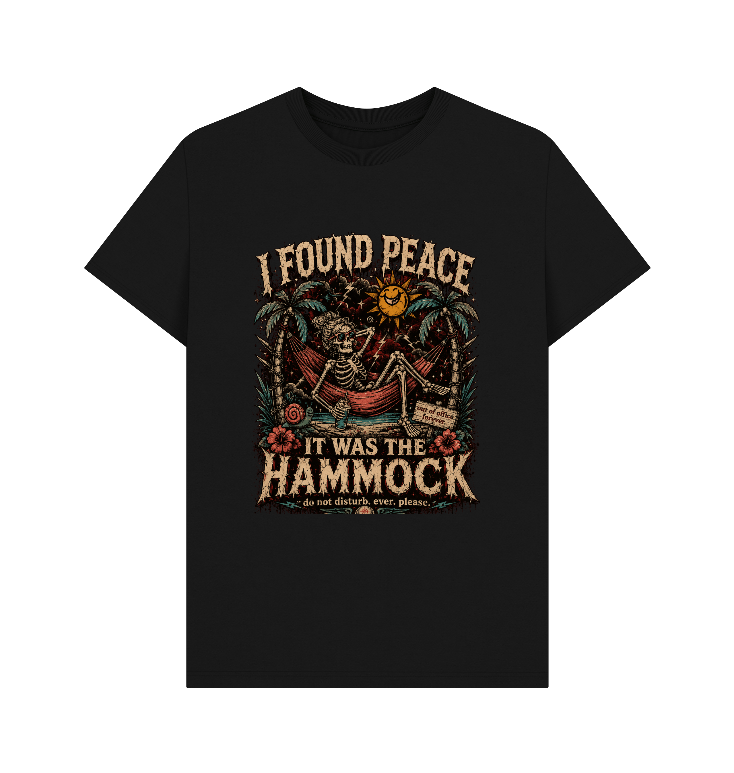 Black Printed T-shirt Front