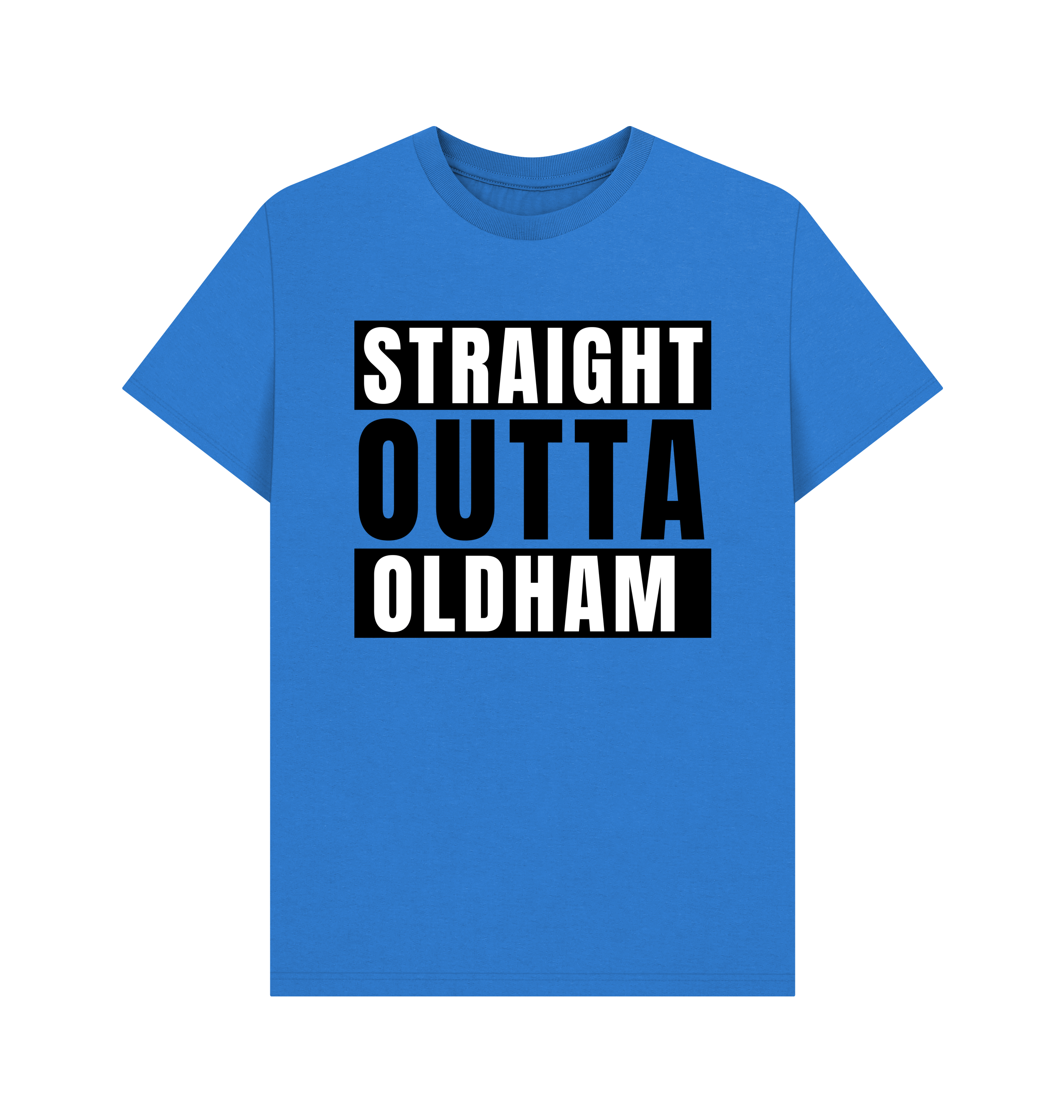 Bright Blue Printed T-shirt Front