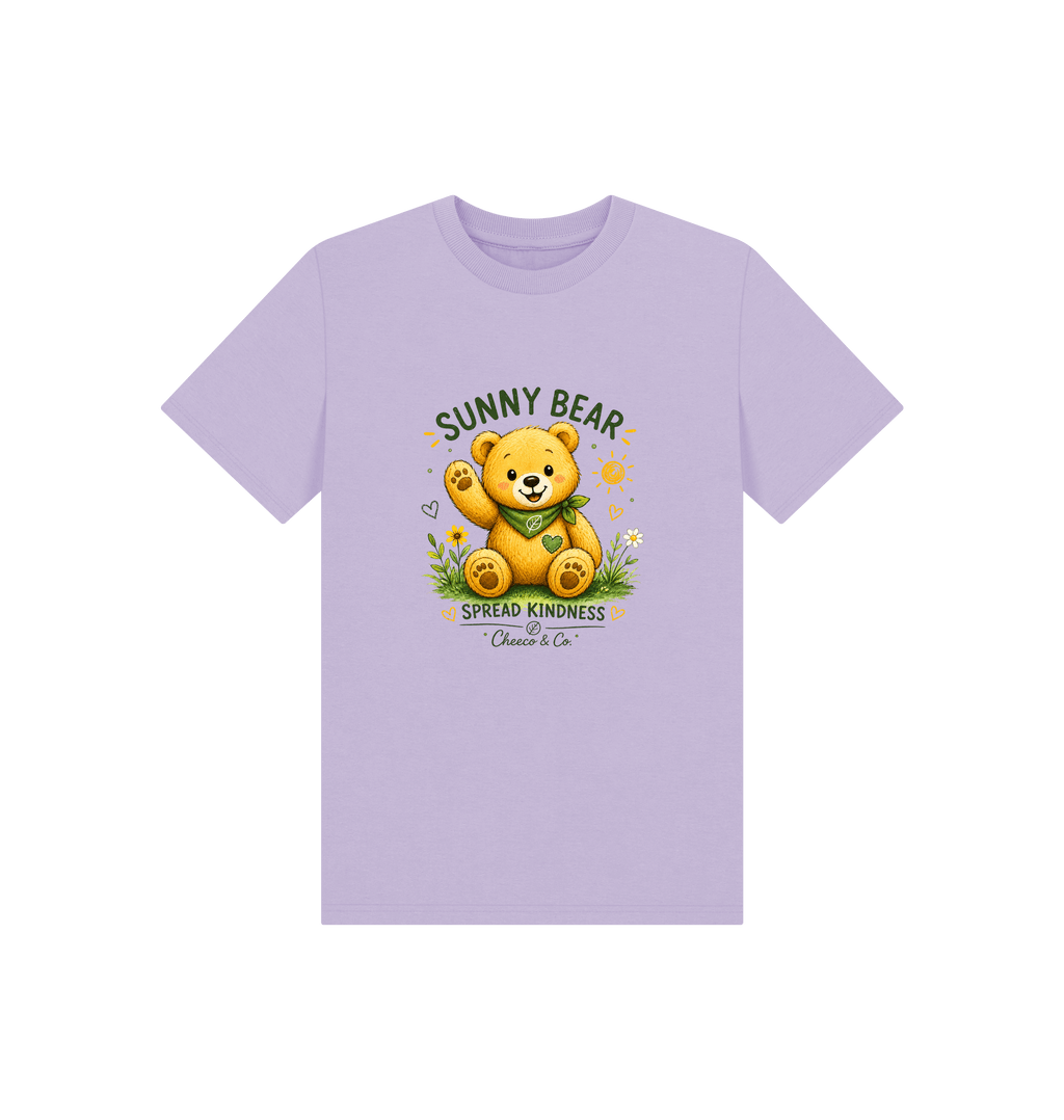 Soft Lilac Printed Kids T-Shirt Front