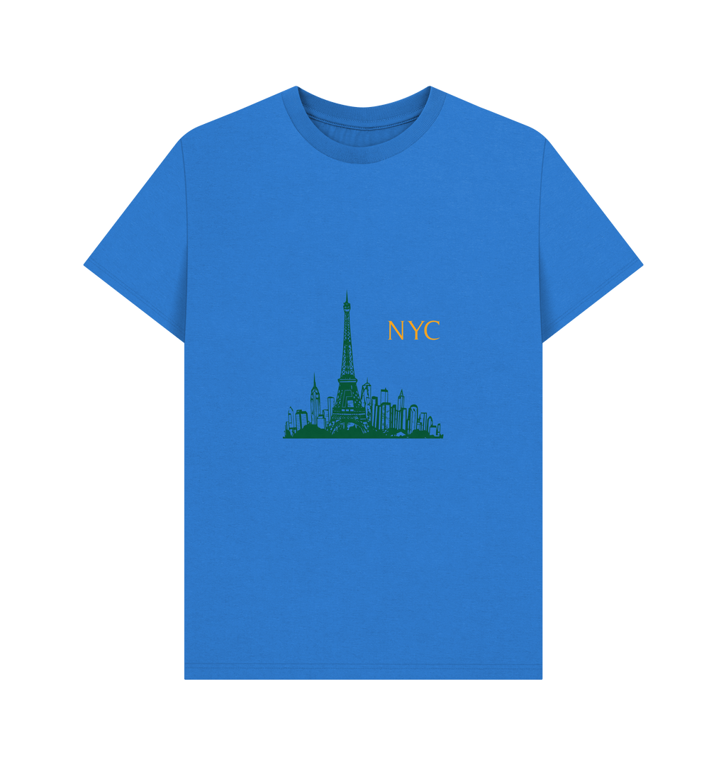 Bright Blue Printed T-shirt Front