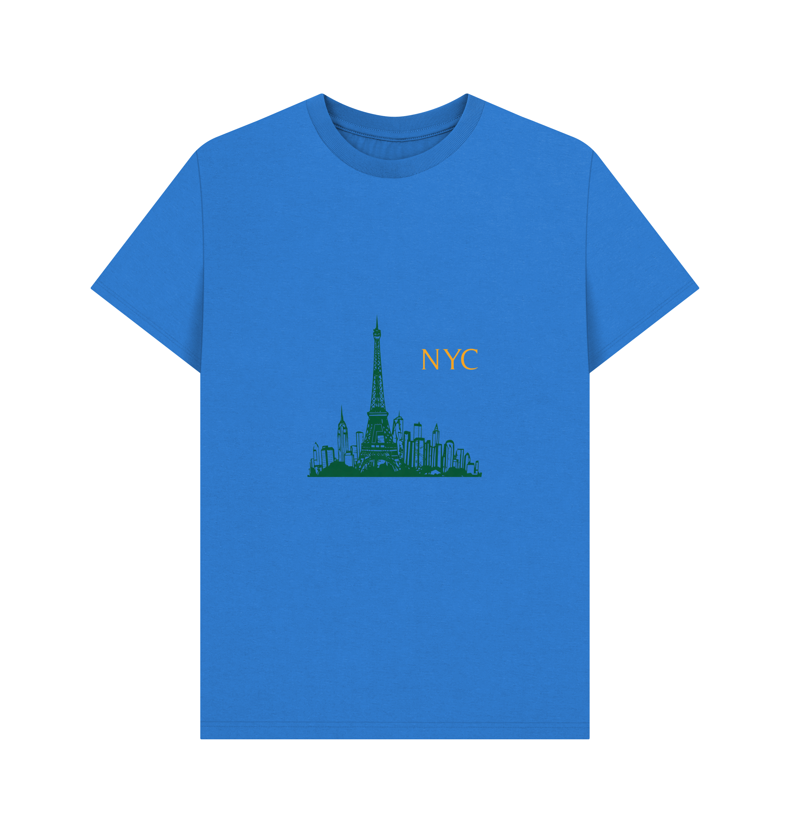 Bright Blue Printed T-shirt Front