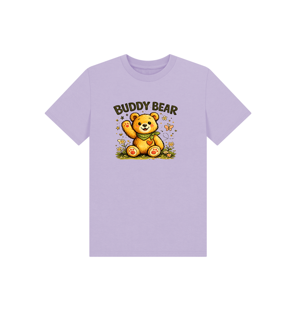 Soft Lilac Printed Kids T-Shirt Front