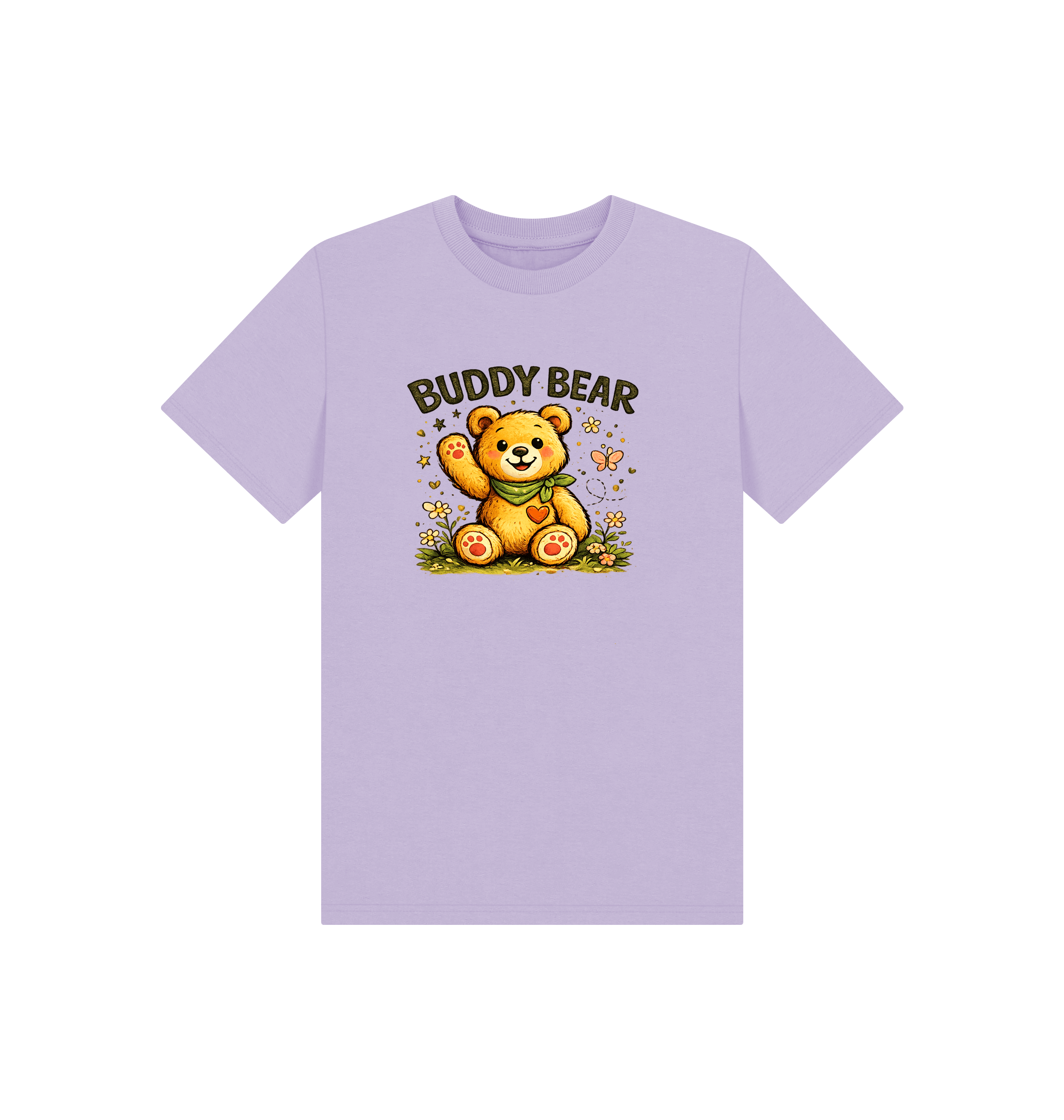 Soft Lilac Printed Kids T-Shirt Front