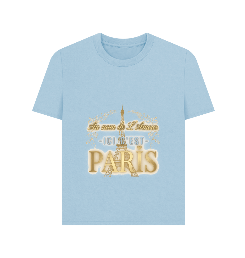 Milky Blue Printed T-shirt Front