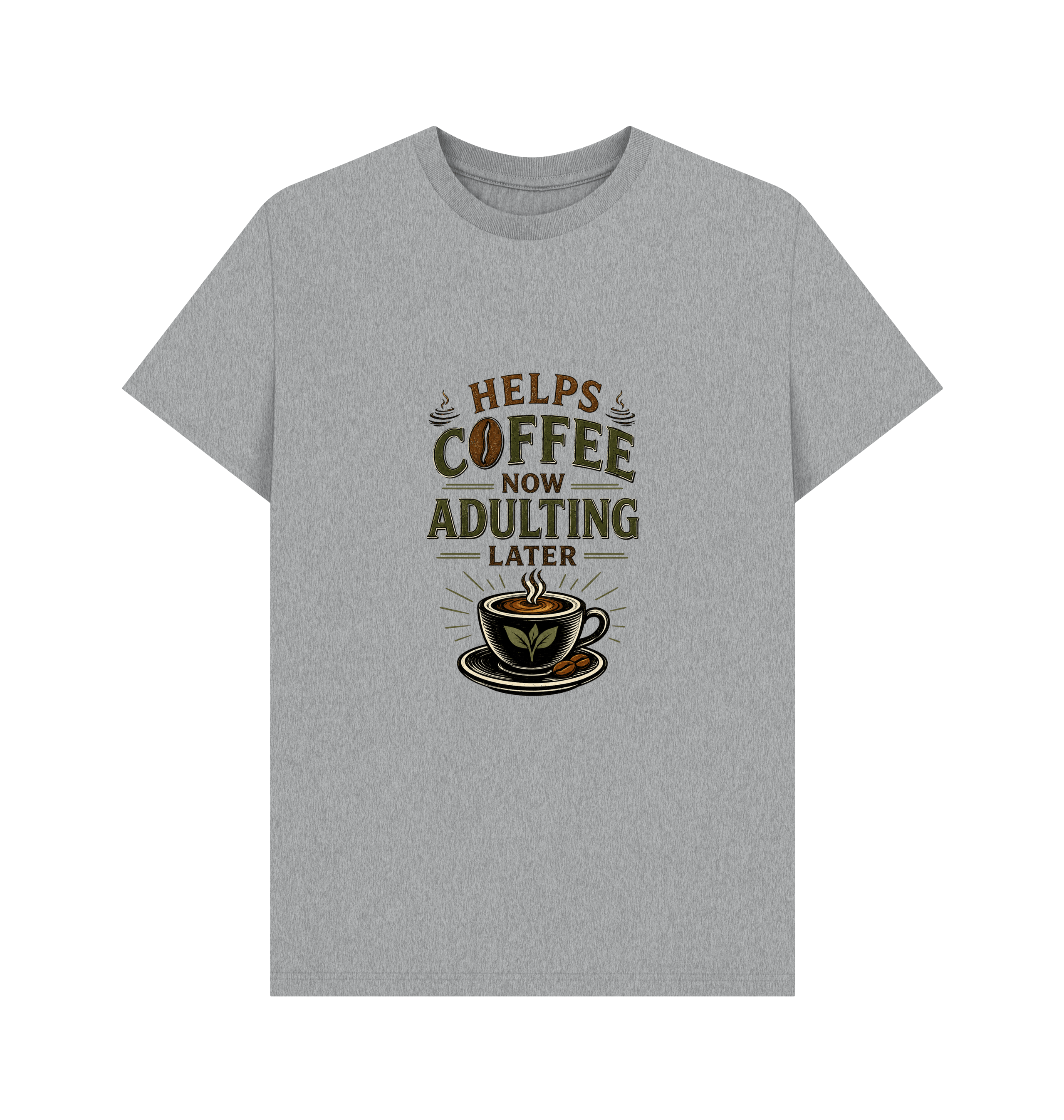 Athletic Grey Printed T-shirt Front