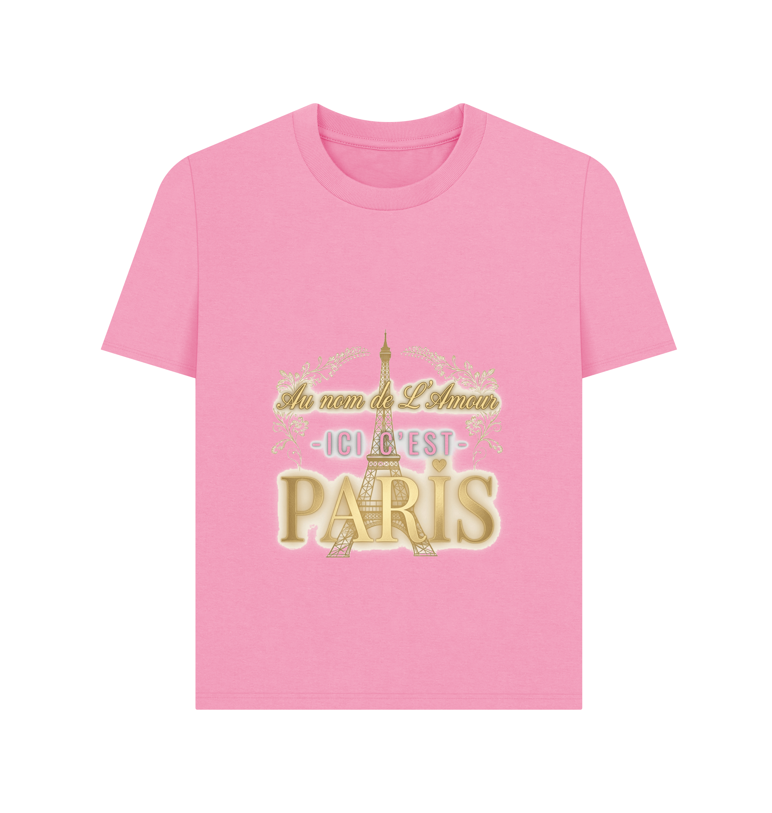 Rose Pink Printed T-shirt Front
