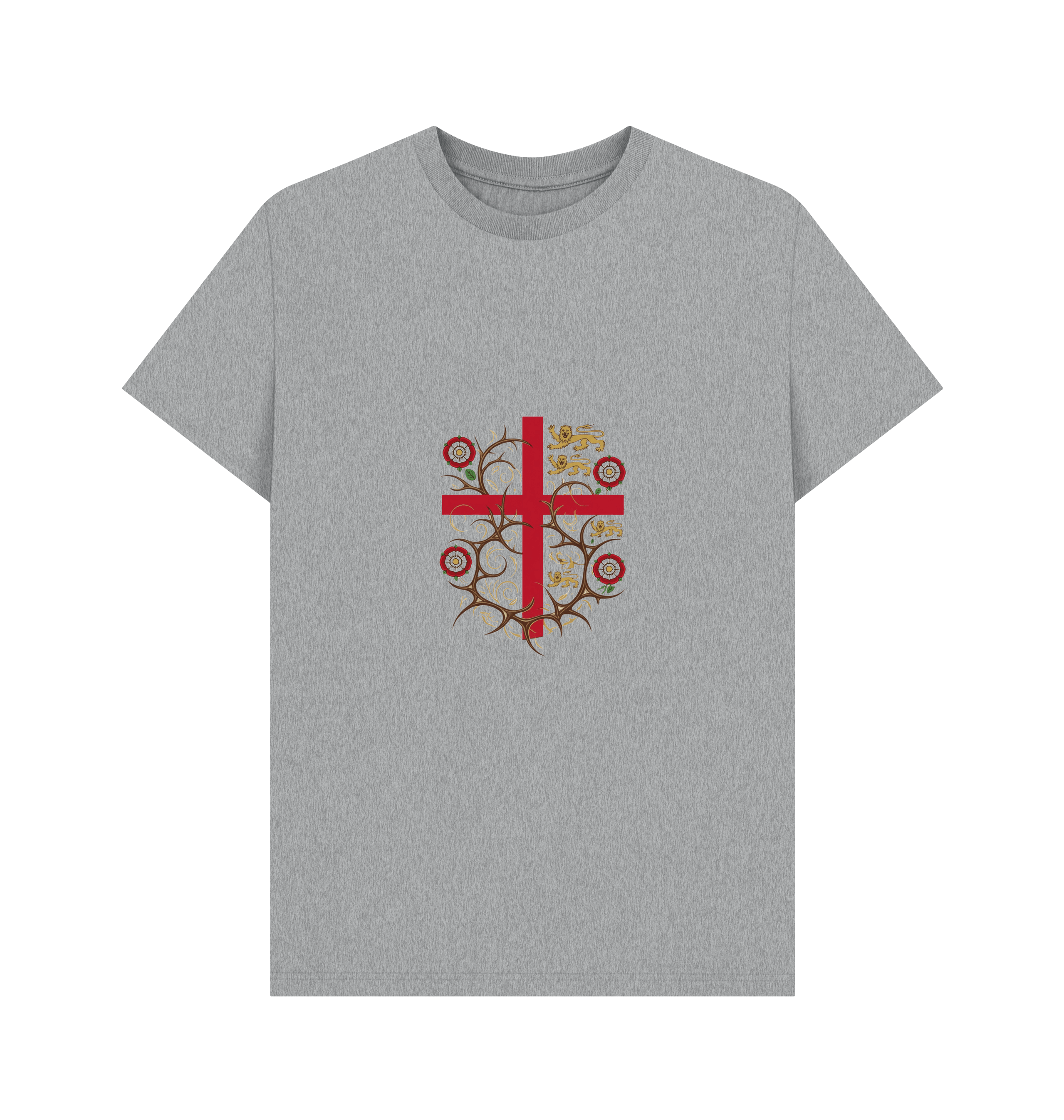 Athletic Grey Printed T-shirt Front